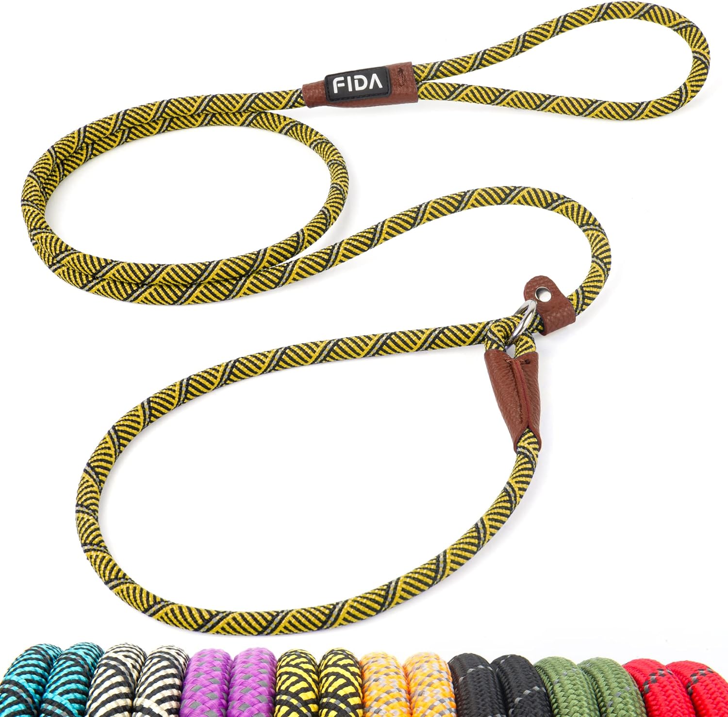 Fida Durable Slip Lead Dog Leash, 6 FT x 3/8" Heavy Duty Dog Loop Leash, Comfort...