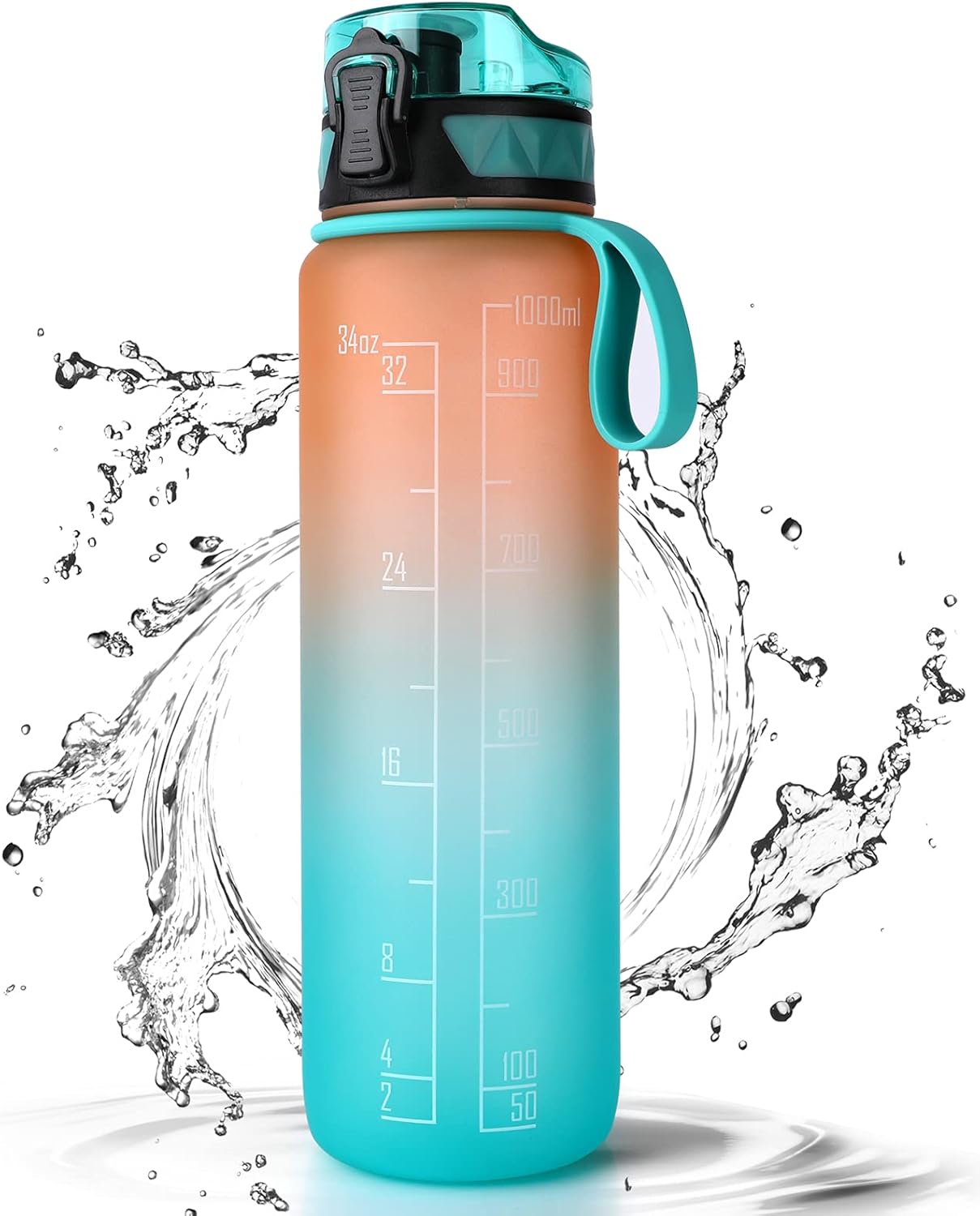 FULDENT Sports Water Bottle 1L Leakproof Design Water Bottle, BPA Free Tritan Pl...