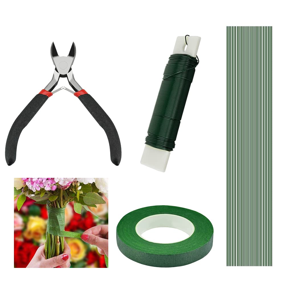 BUENTYA Floral Arrangement Kit,Floral Arrangement Tools Including 50pcs Green Fl...