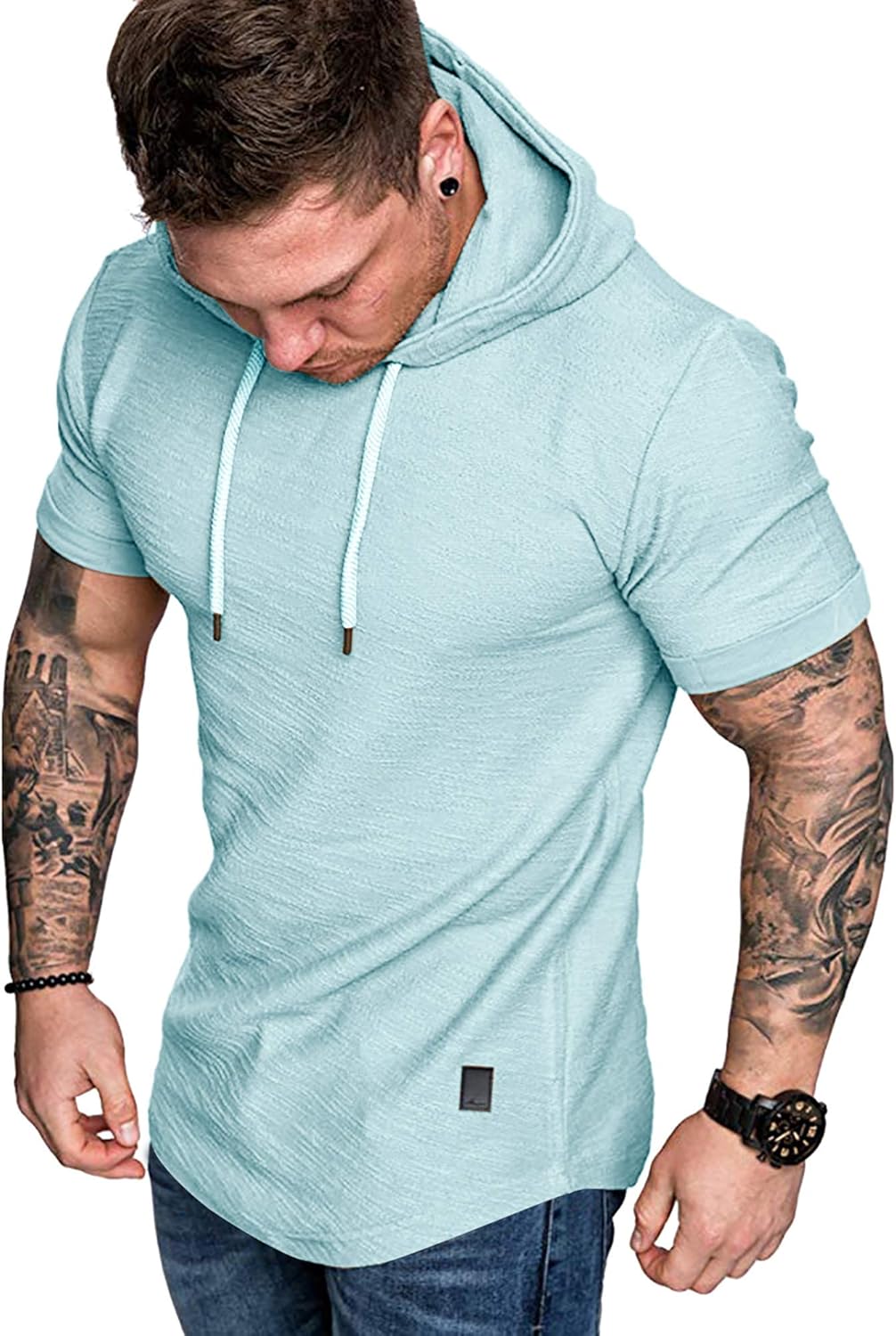 Lexiart Mens Fashion Athletic Hoodies Sport Sweatshirt Solid Color Fleece Pullov...