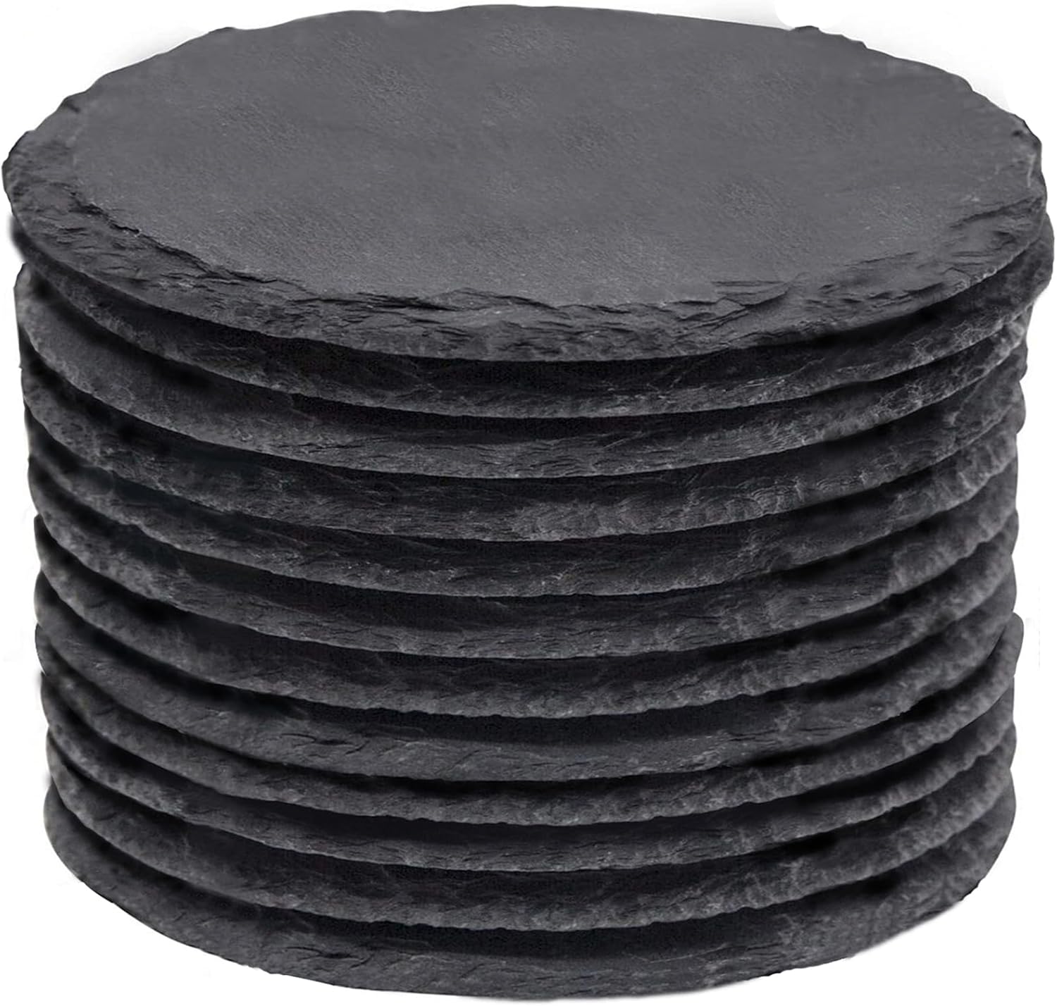 WEWINK PLUS 12 Pieces Slate Coasters Bulk, 4 Inch Round Laser Engraving Blanks,...