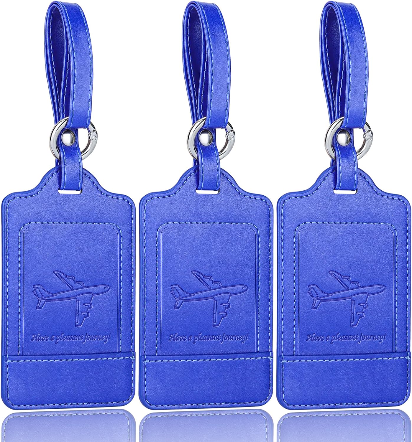 Teskyer Luggage Tags, Premium Luggage Labels with 3 Pack Premium PU Leather, Uni...