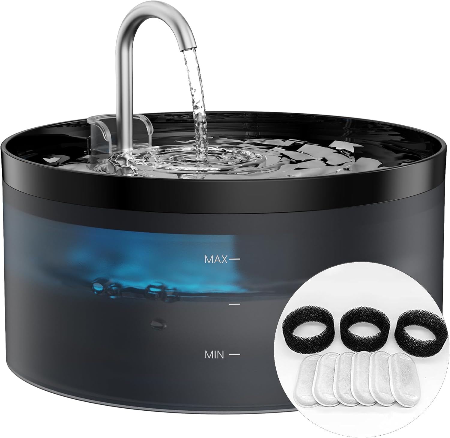 GIOTOHUN Cat Water Fountain for Drinking, Faucet-S...