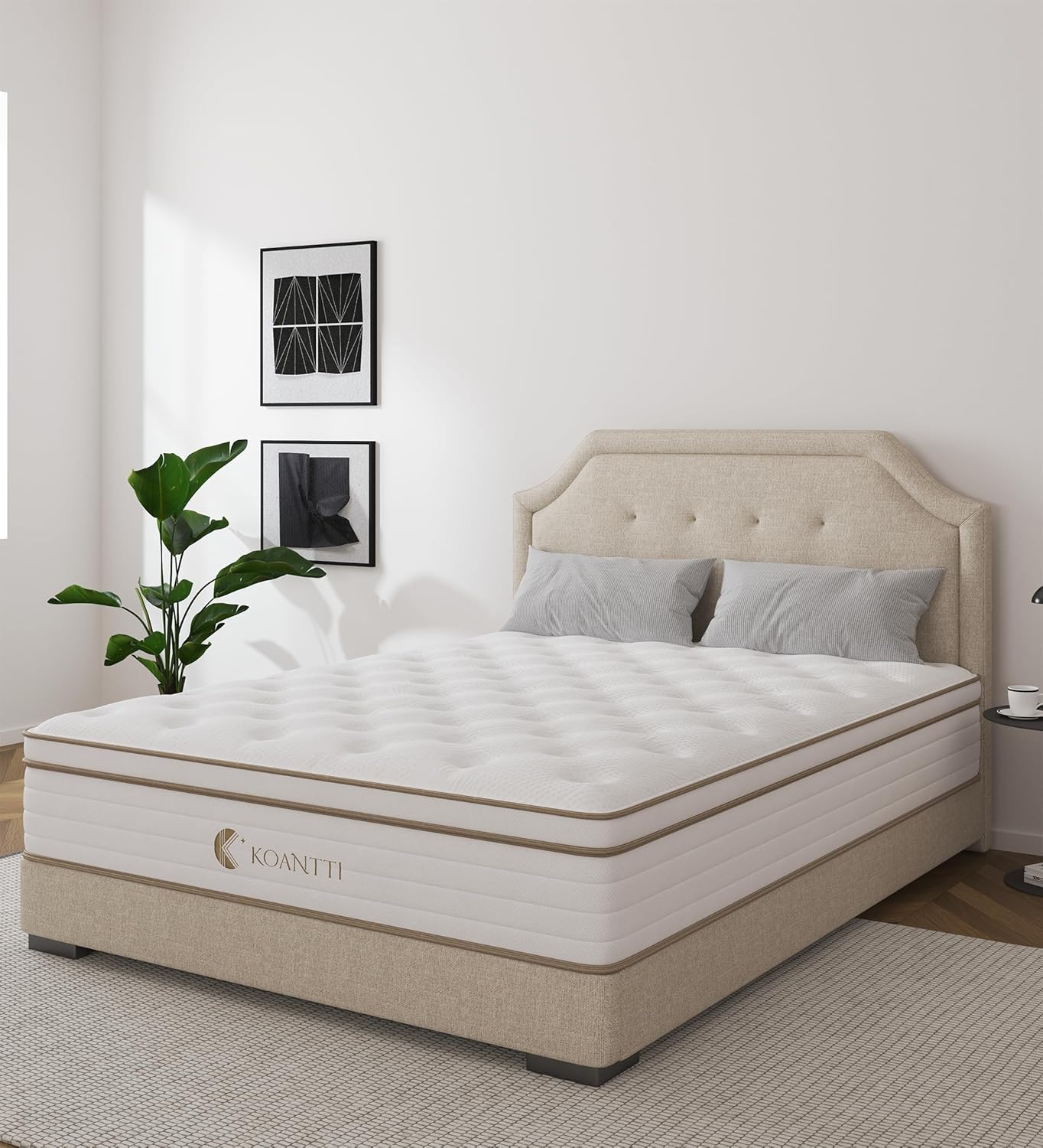 King Size Mattress,12 Inch Hybrid Mattress in a Box with Gel Memory Foam,Individ...