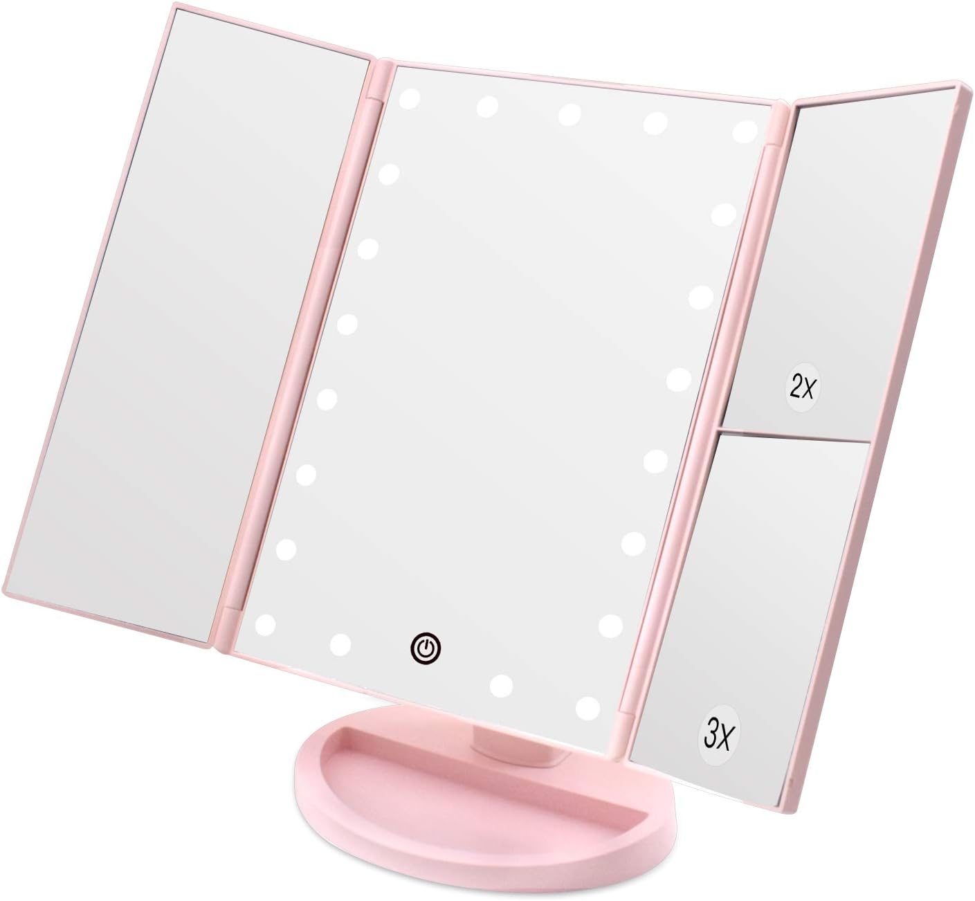 WEILY Lighted Makeup Mirror with 2X/3X Magnifying, 21 LED Lights, Dual Power Sup...
