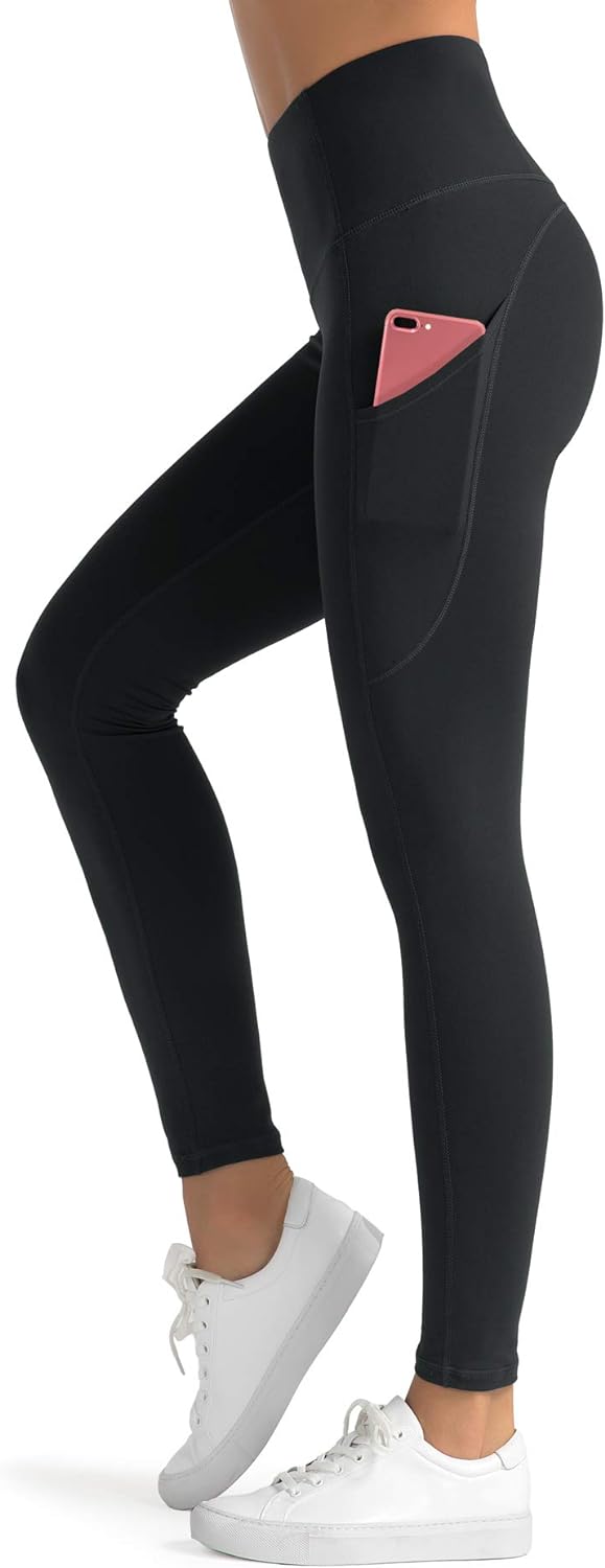 Dragon Fit High Waist Yoga Leggings with 3 Pockets,Tummy Control Workout Running...