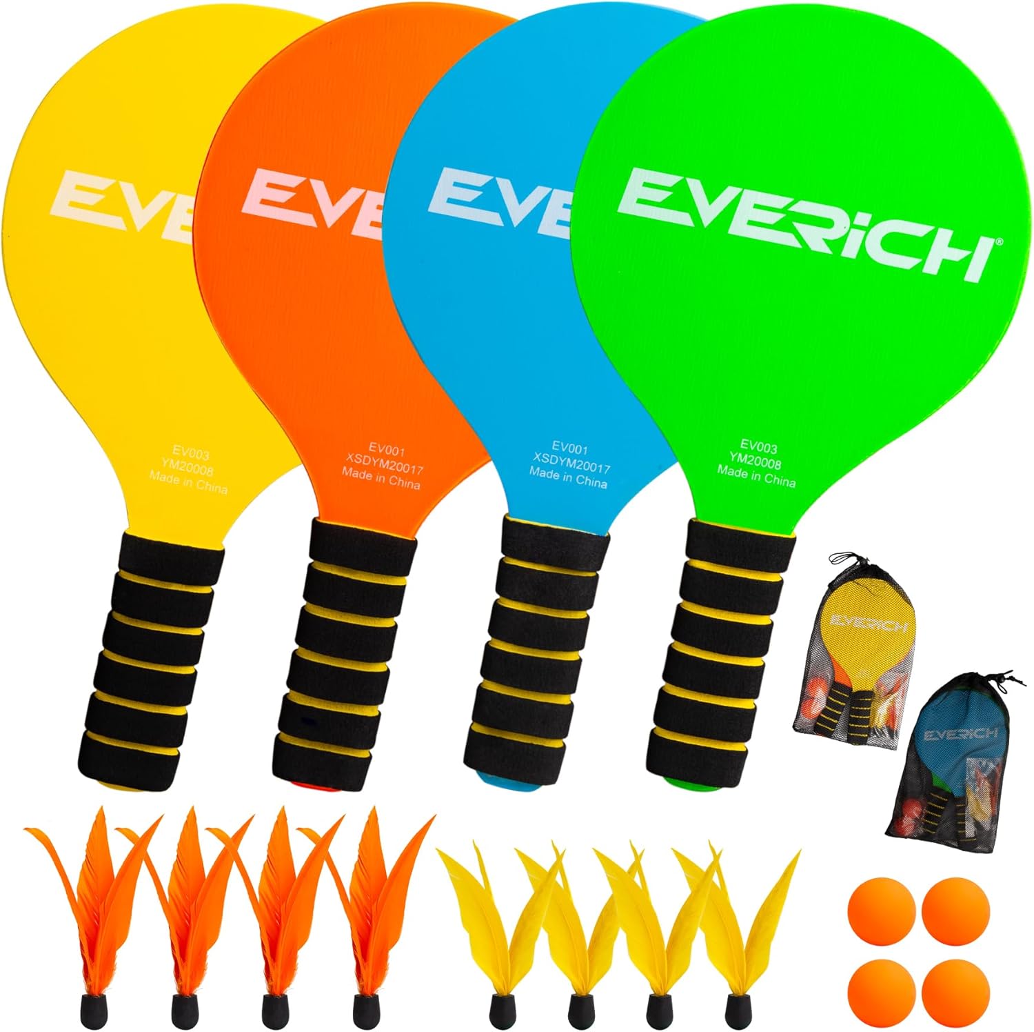 INPODAK Beach Bat and Ball Set, Wooden Paddle Ball for Swimming Pool, Kids Beach...