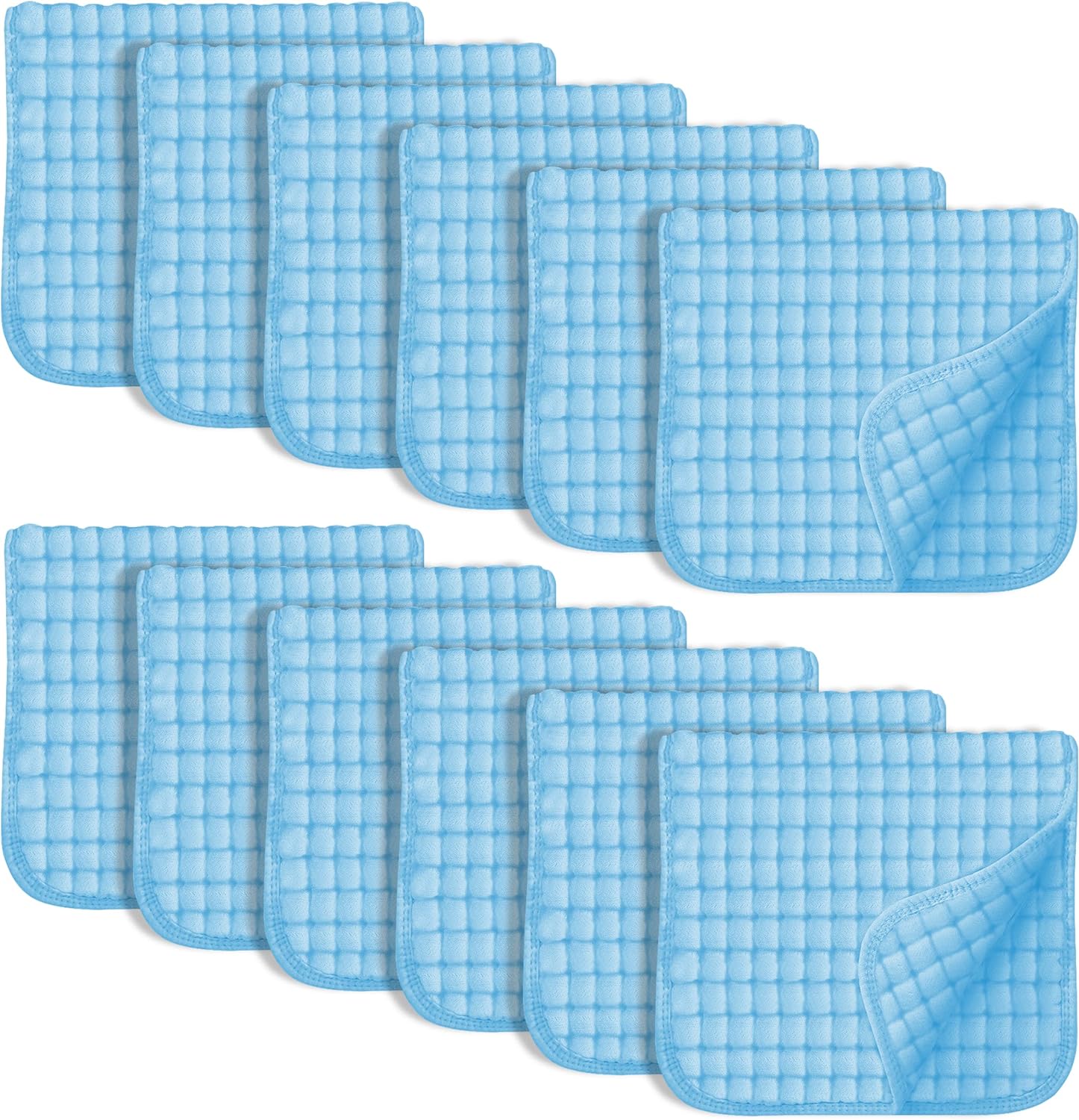 SWEET DOLPHIN 12 Pack Muslin Burp Cloths Large 100% Cotton Hand Washcloths for B...