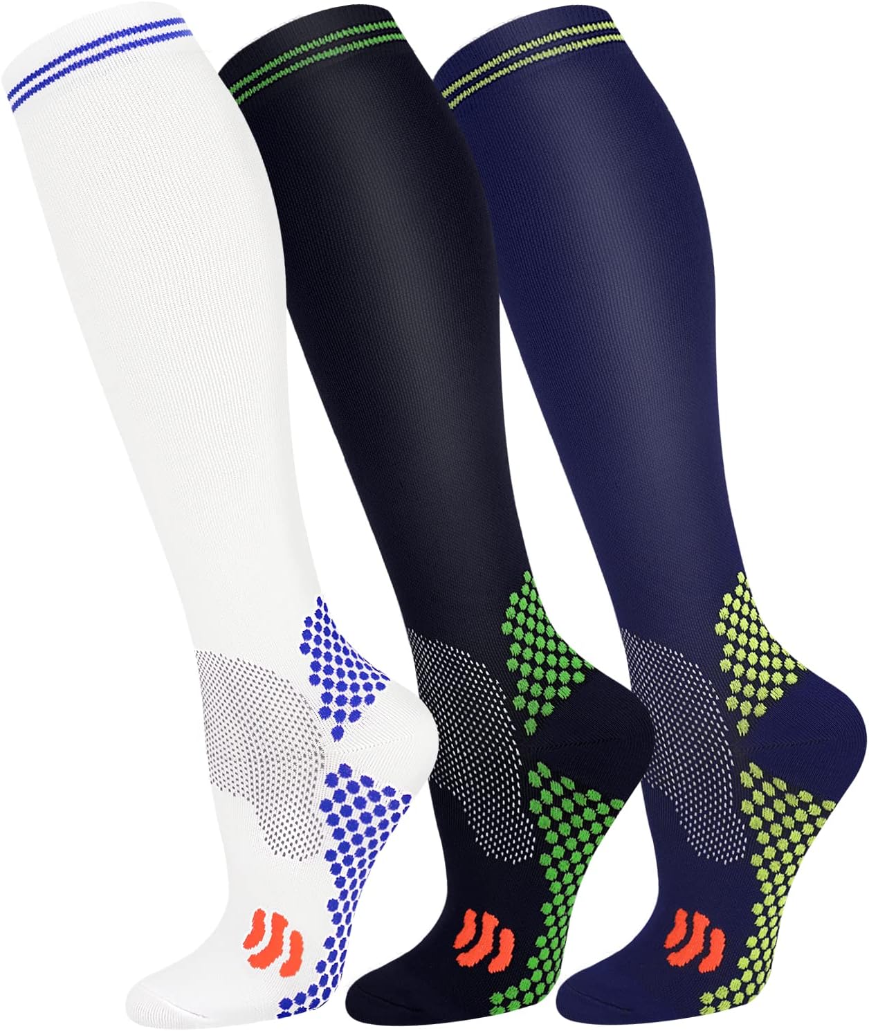 FuelMeFoot 3 Pack Copper Compression Socks - Compression Socks Women & Men Circu...