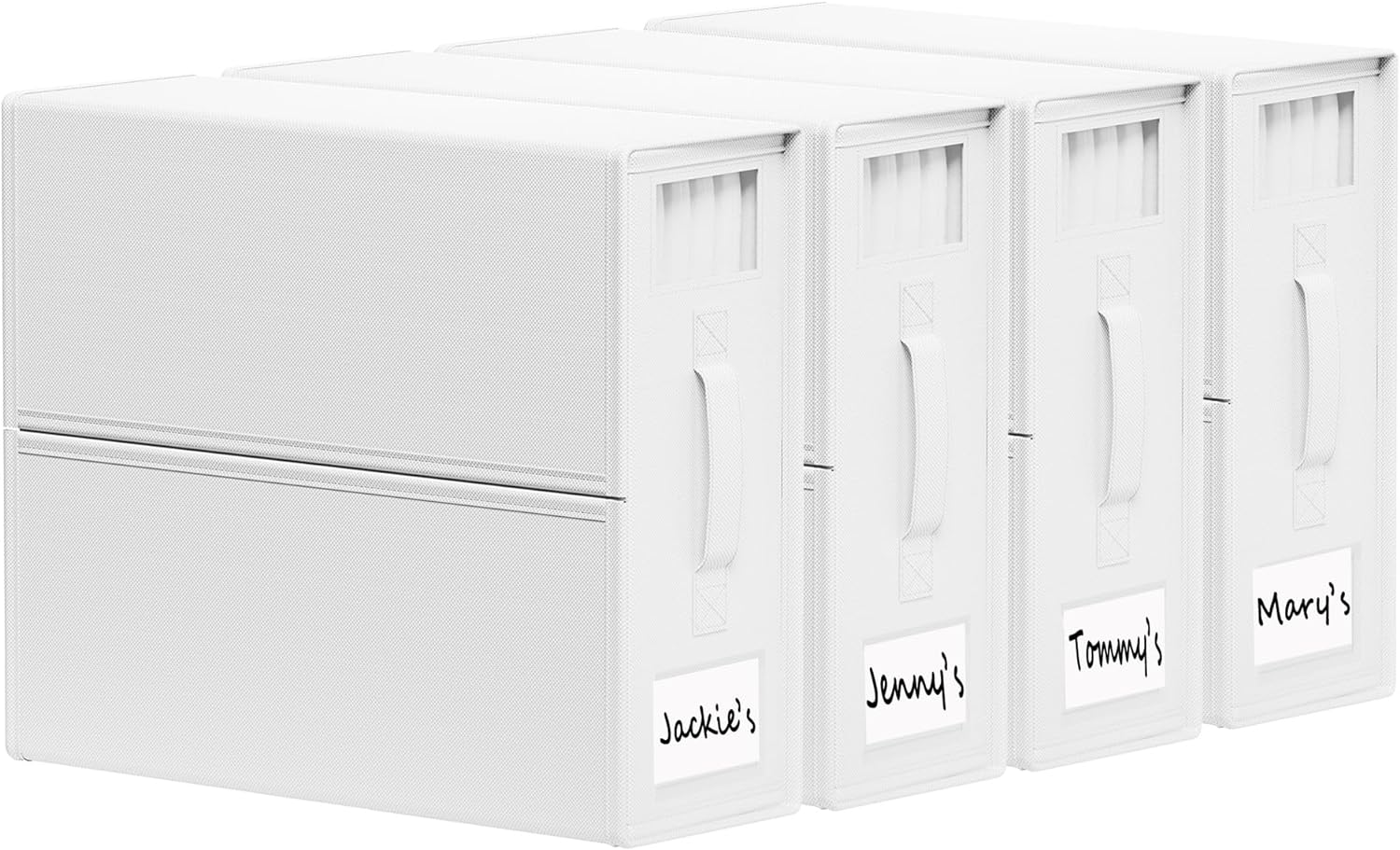 SheetCube 4 Pack Bed Sheet Organizers and Storage, Foldable Bedding Storage Box...