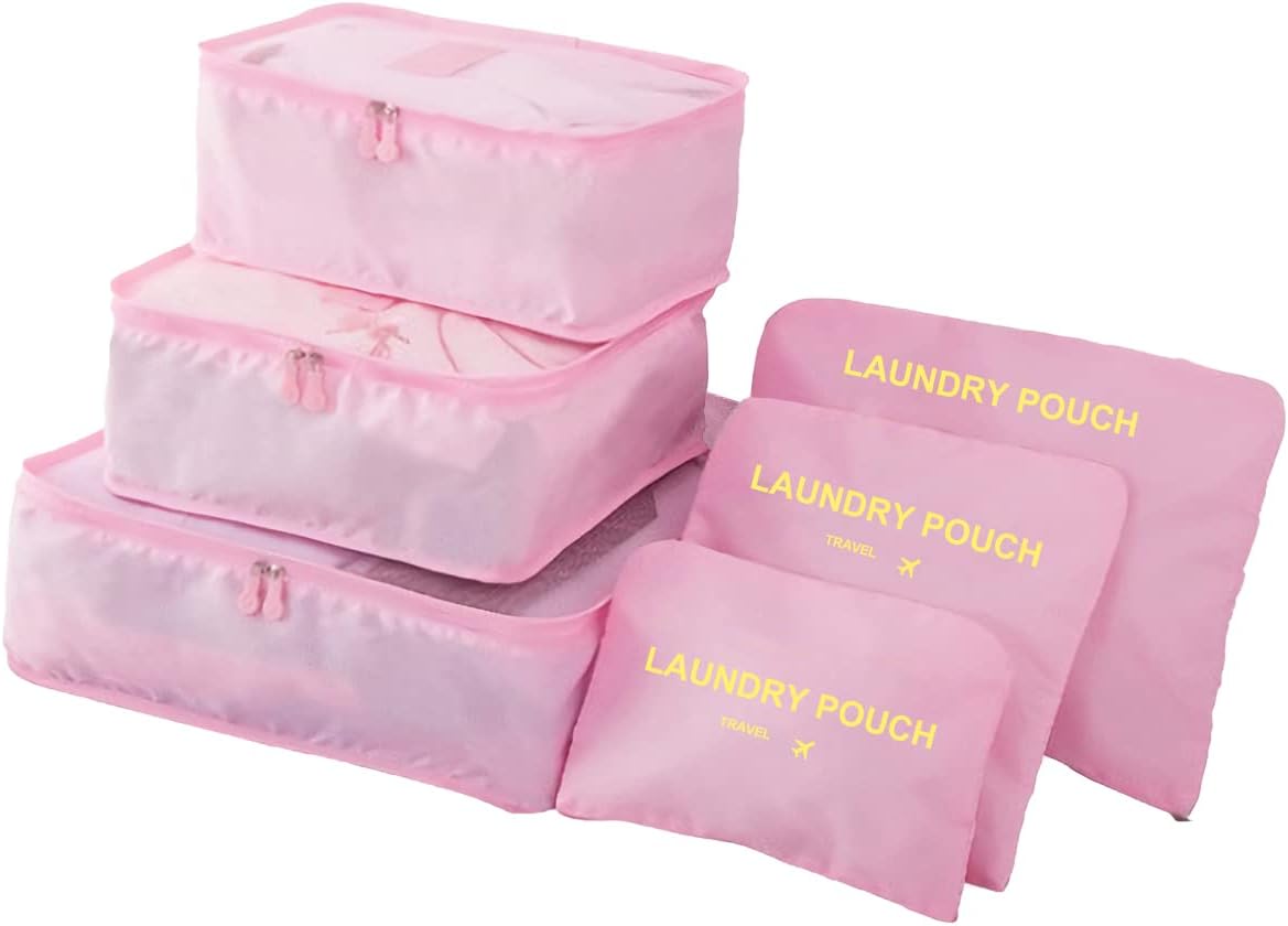 Packing Cubes Set for Travel Suitcases, 6 pcs Travel Organiser Packing Bags for...