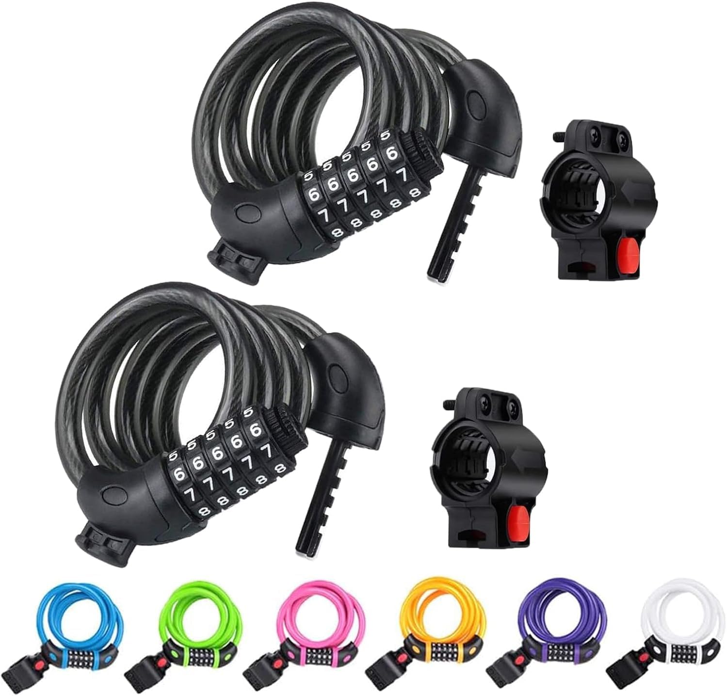 NDakter Bike Lock, 4 Feet Bike Locks Cable, High Security 5 Digit Resettable Com...