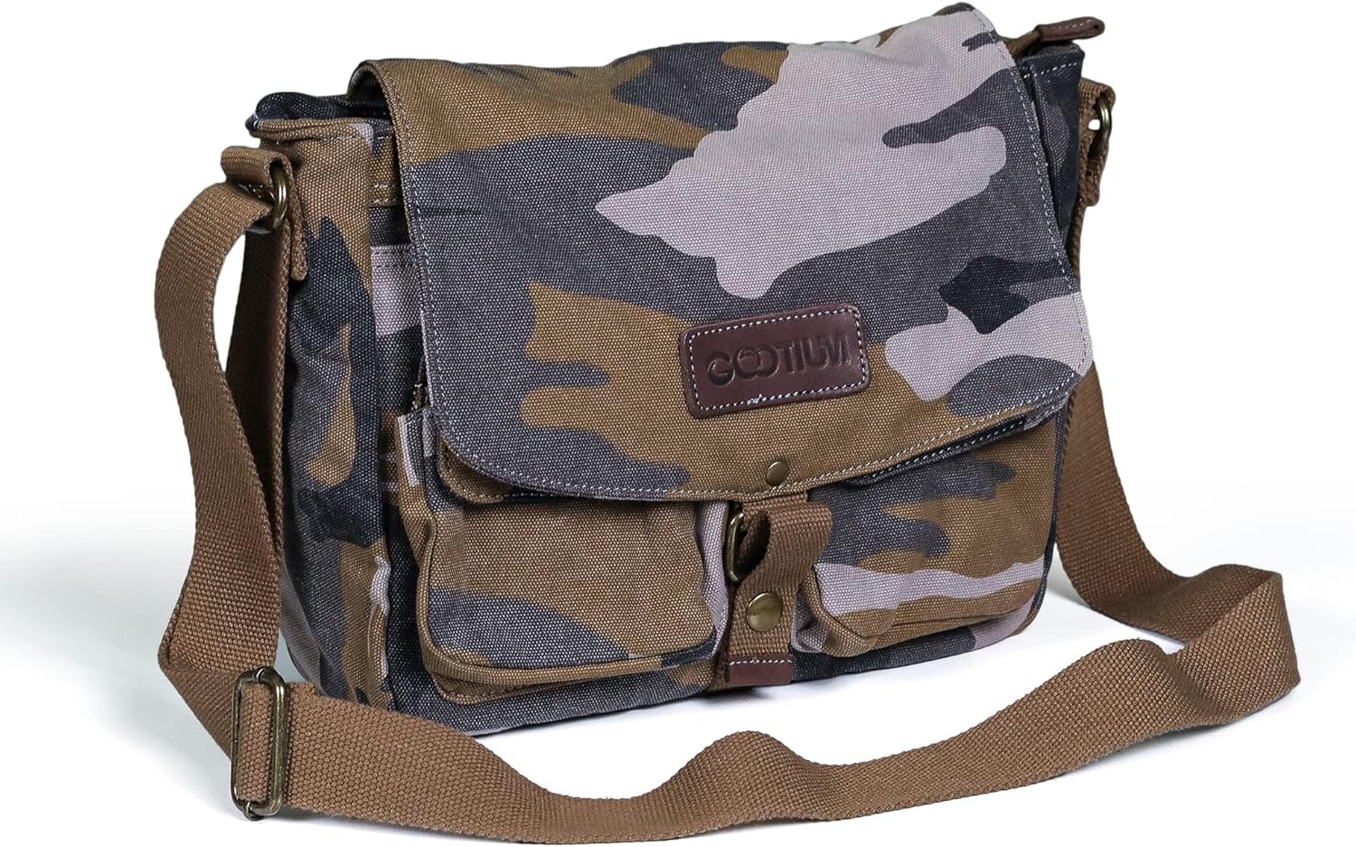 Gootium Canvas Messenger Bag - Vintage Crossbody Shoulder Bag Military Satchel C...