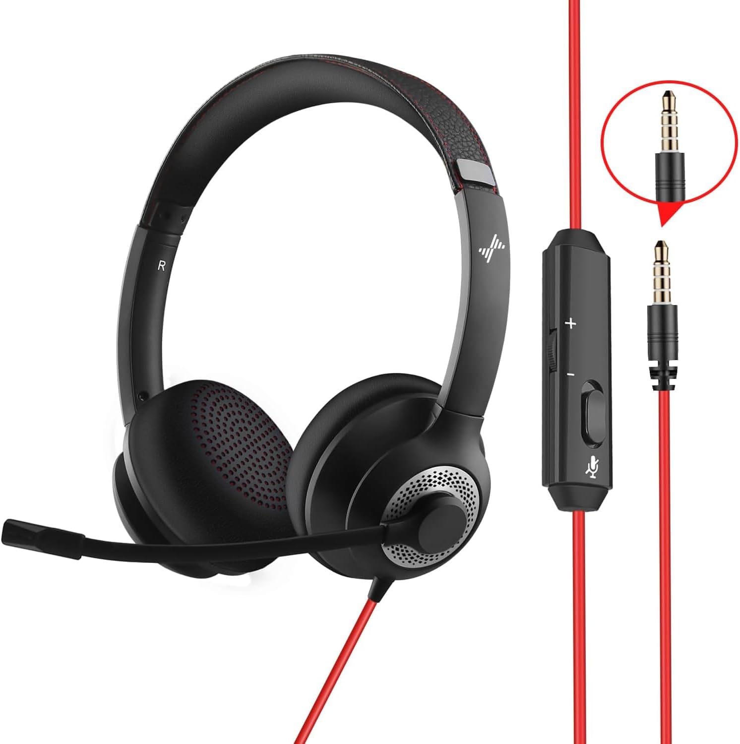 USB Headset with Mic for PC, On-Ear Computer Laptop Headphones with Noise Cancel...