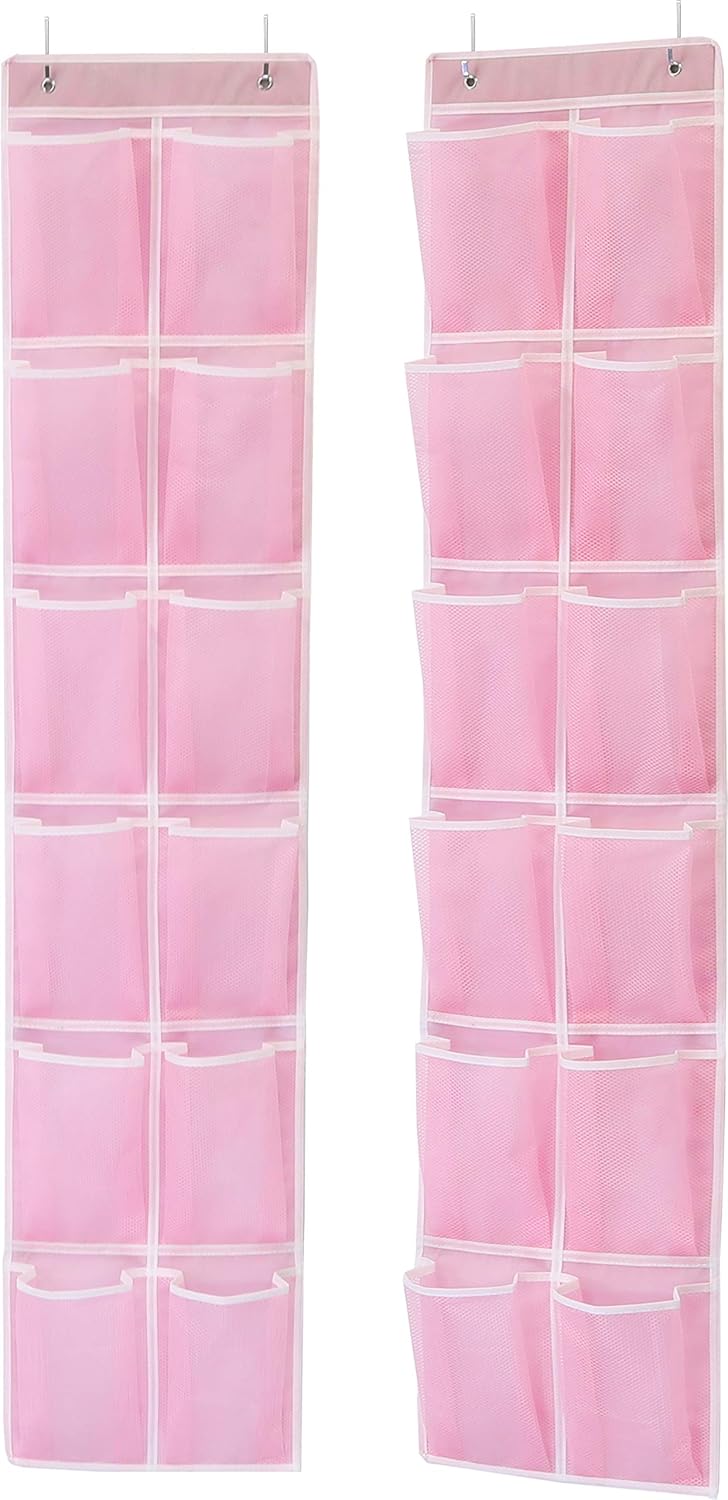 Simple Houseware 24 Pockets - 2PK 12 Large Pockets Over Door Hanging Shoe Organi...
