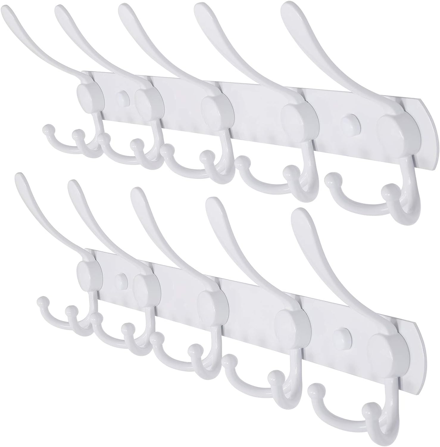 Dseap Wall Mounted Coat Rack - 5 Tri Hooks, Heavy Duty, Stainless Steel, Metal C...