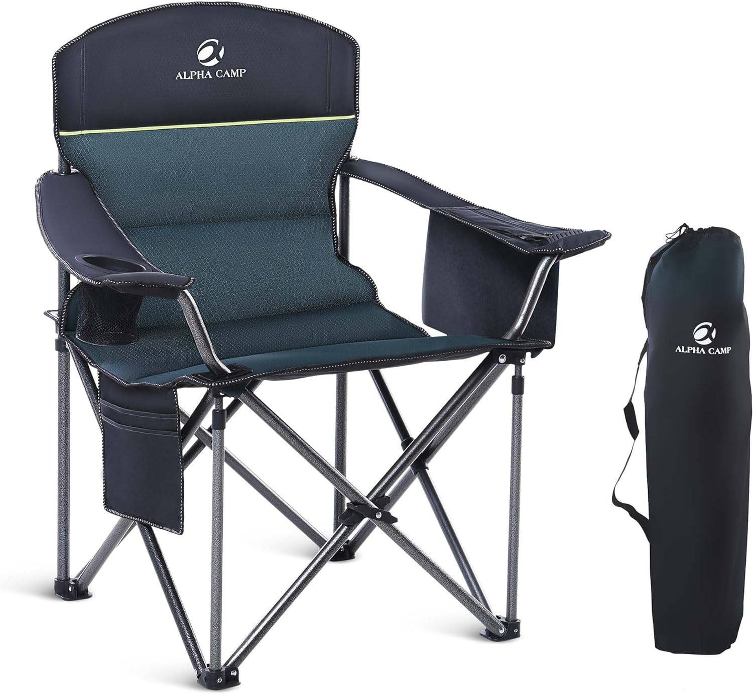 ALPHA CAMP Camping Chairs for Adults Heavy Duty Camping Chair Up to 200 kg Foldi...