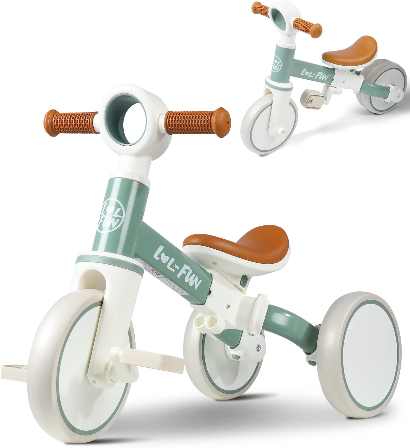 LOL-FUN 4 in 1 Toddler Balance Bike for 1-4 Years Old Boys Girls Gift, 3 Wheel B...