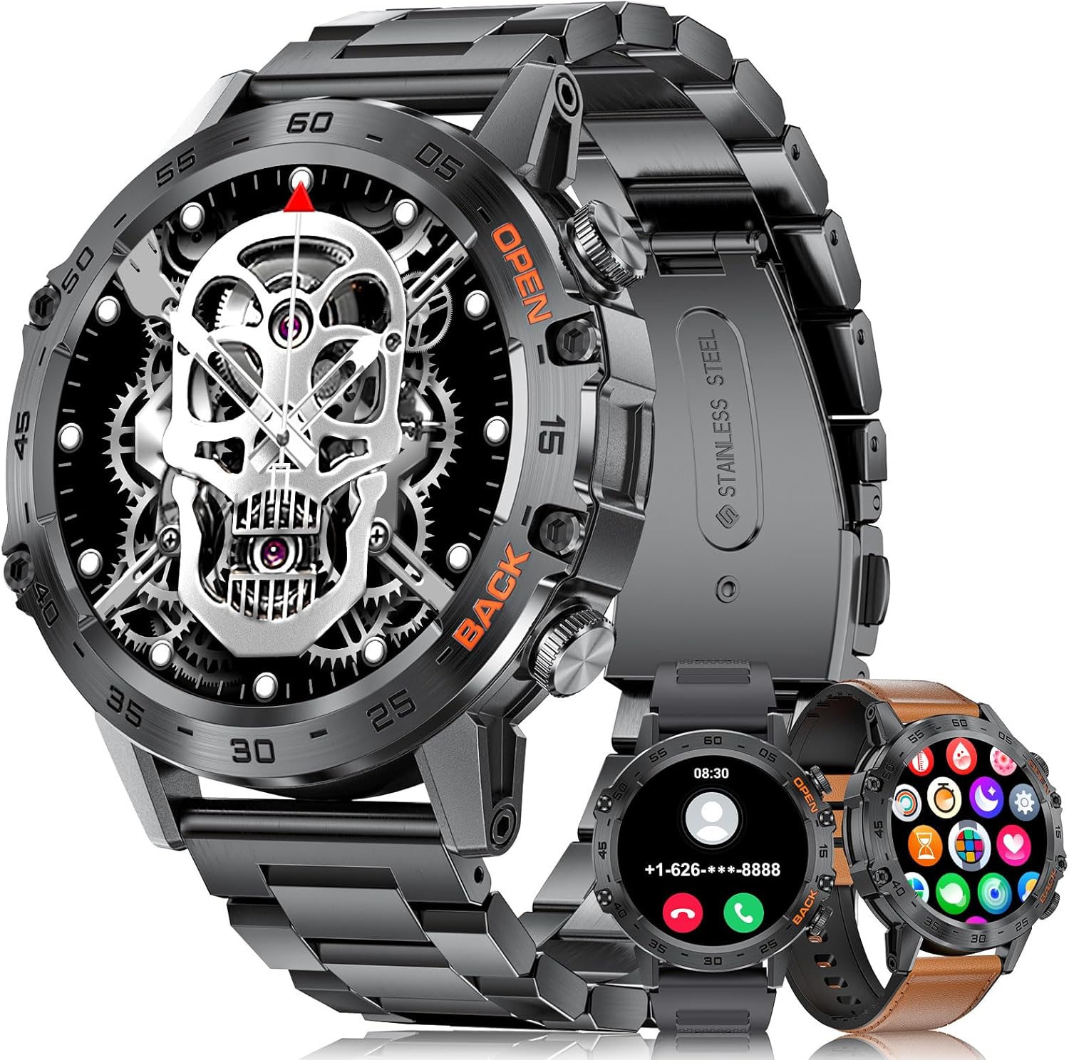 FEELNEVER Military Smart Watch for Men, Bluetooth Voice Call Compatible Android...
