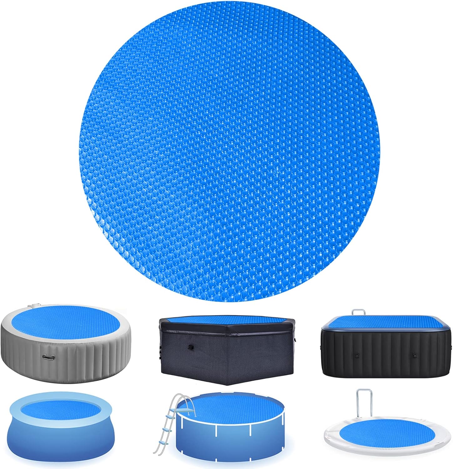 Evoio Solar Pool Covers, Special Blankets for 8 ft Diameter Round Swimming Pool,...