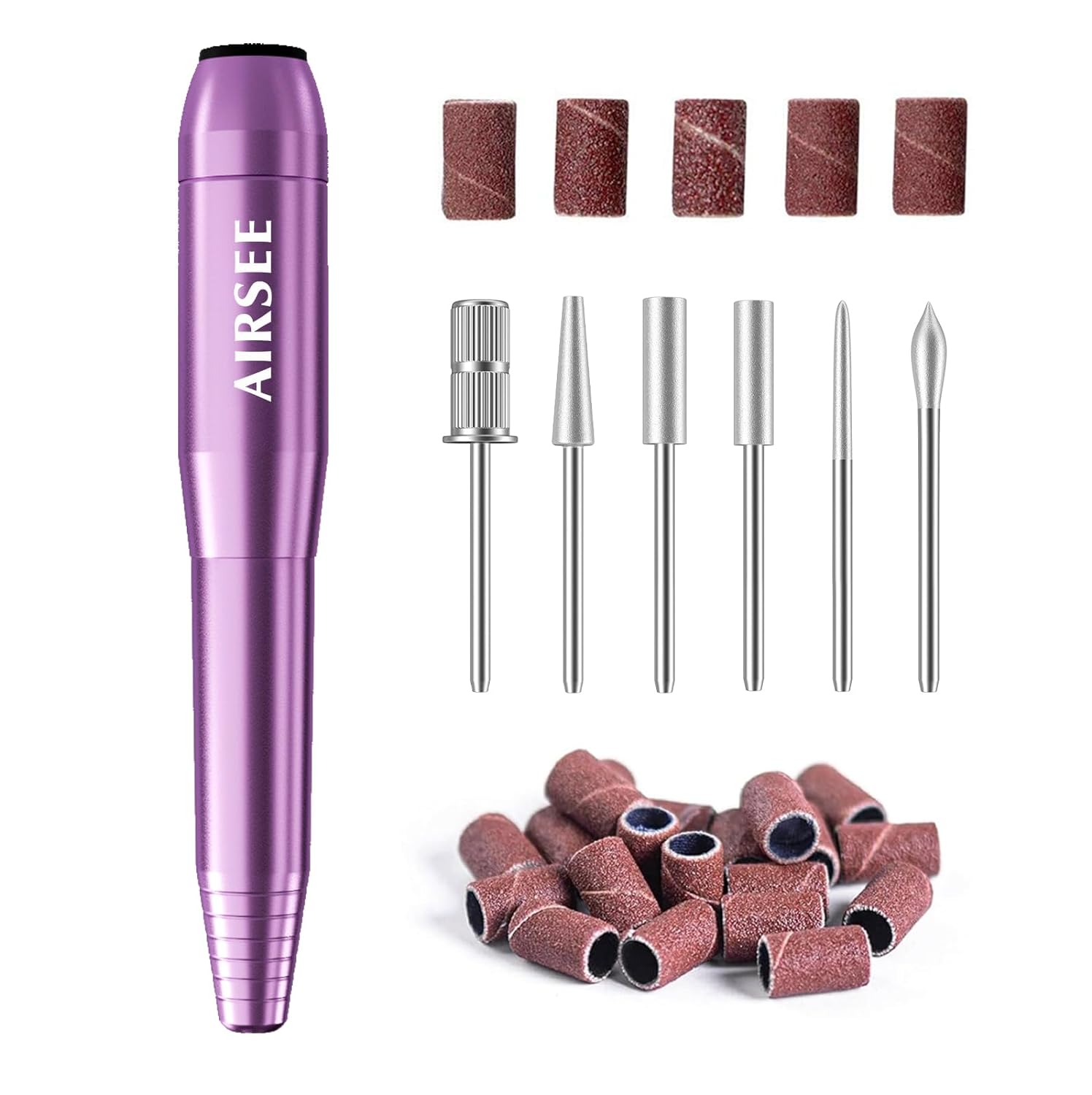 AIRSEE Portable Nail Drill USB Electric File 20000 RPM Adjustable Speed Directio...