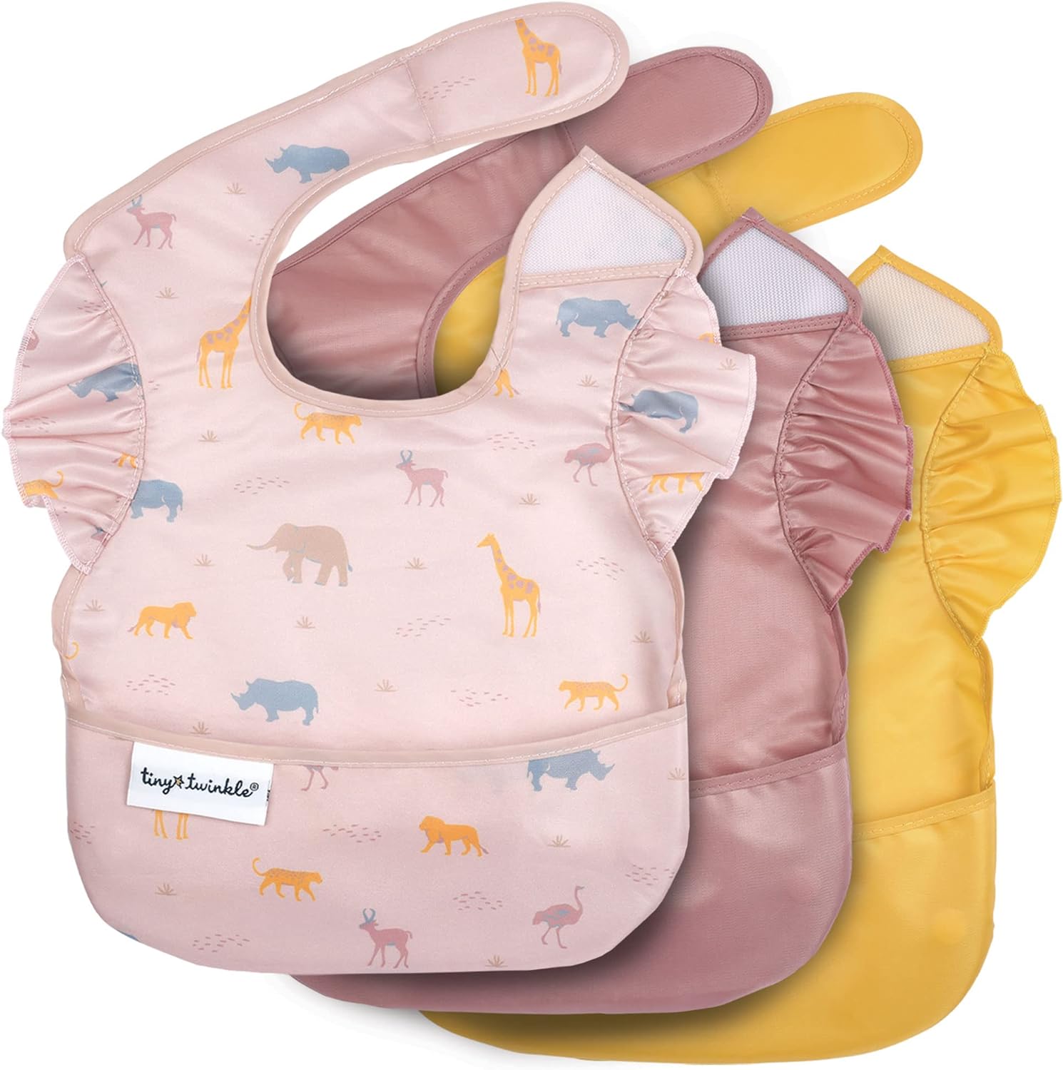 Tiny Twinkle Mess-Proof Baby Bib - Waterproof Bib for Baby Boy or Girl - PFAS, P...