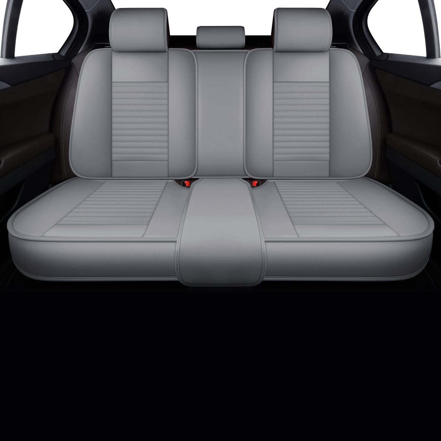 LINGVIDO Leather Car Seat Covers,Breathable and Waterproof Faux Leather Automoti...