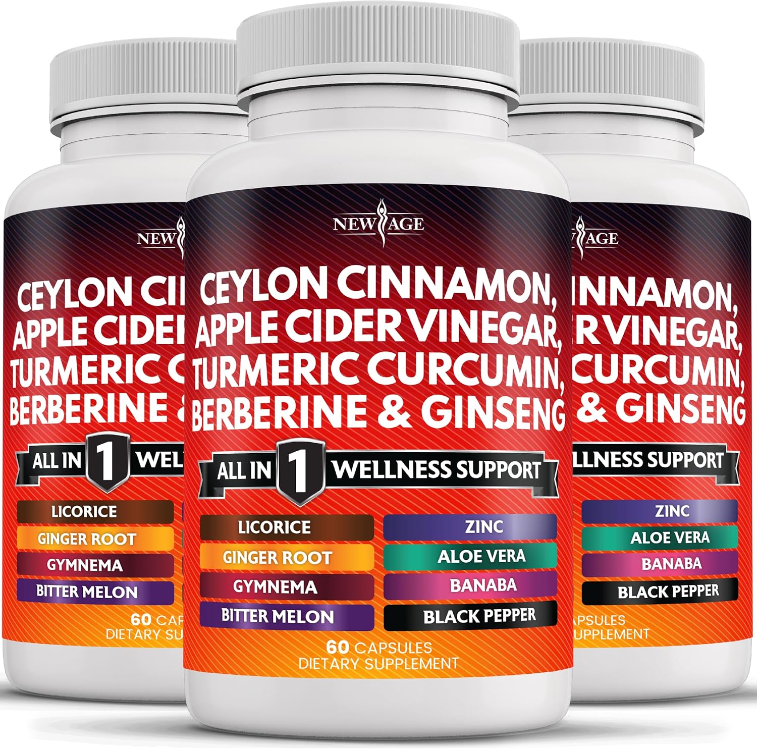 Ceylon Cinnamon 3000mg Turmeric 3000mg Apple Cider Vinegar 3000mg Ginseng 2000mg...