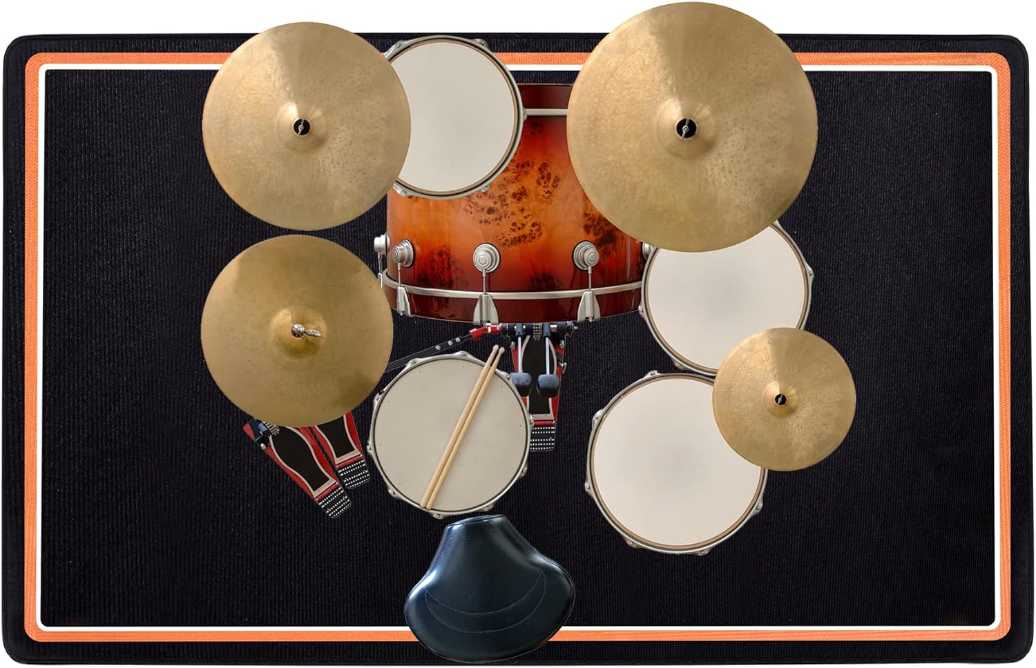 BQKOZFIN Drum Rug Drum Mat, Non-Slip Drum Carpet Rug, Soundproof Mat, Profession...