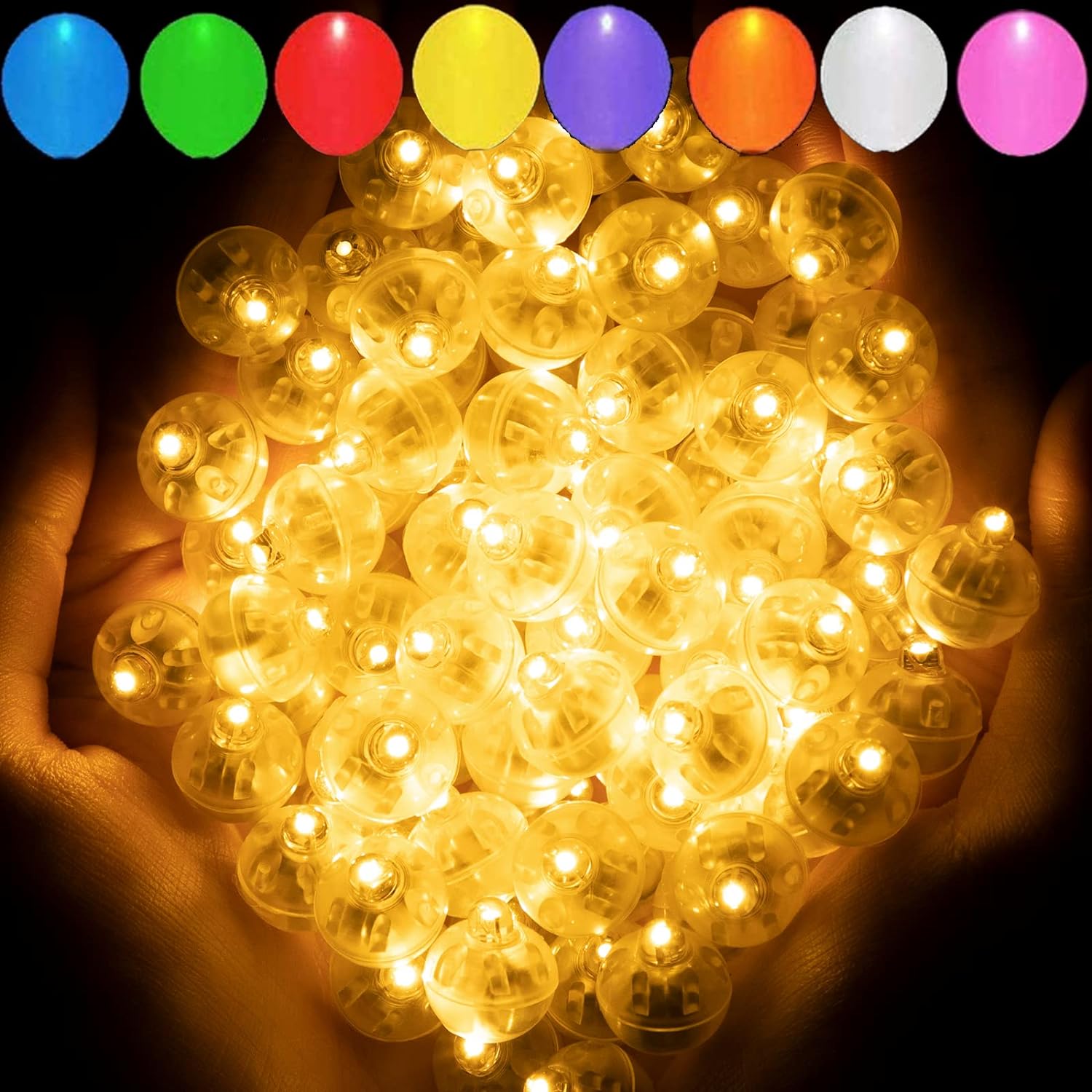 Aogist 50pcs Warm White Balloon Lights,Long Standby Time Waterproof Mini Light,B...