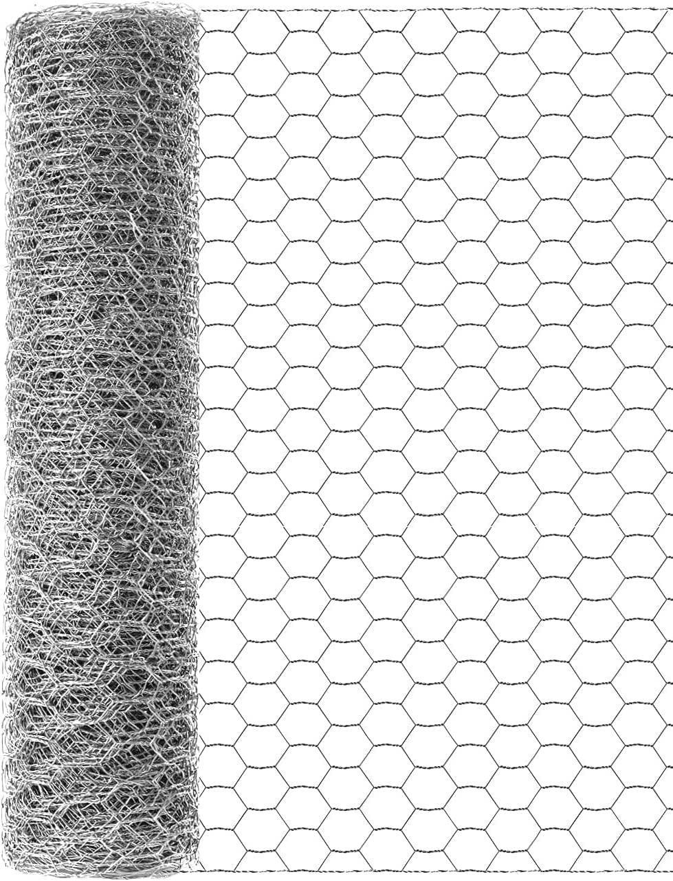 TOYPOPOR Chicken Wire 16in x 66ft(40cm x 20m), Outdoor Anti-Rust Hexagonal Galva...