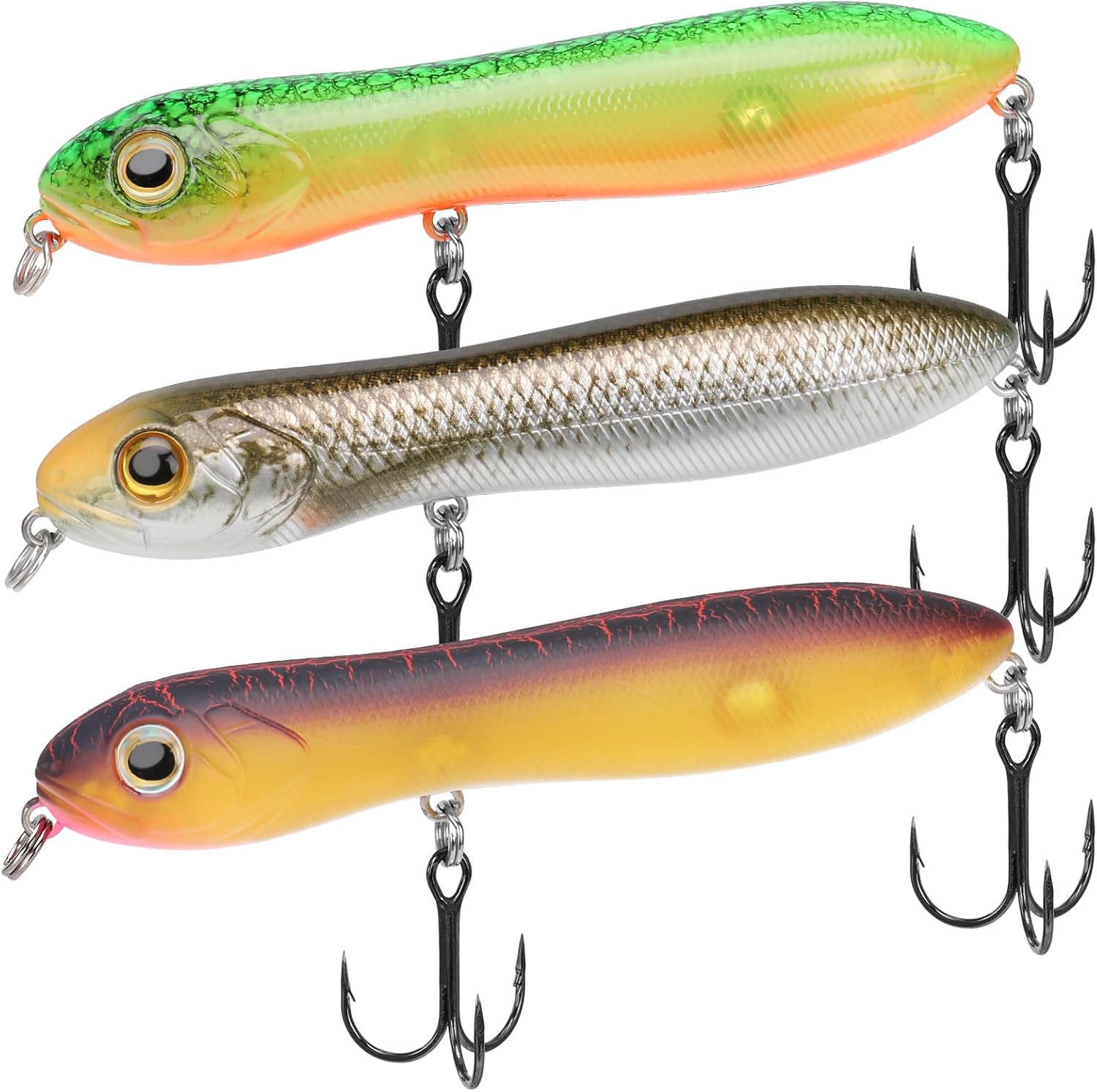 TRUSCEND Top Water Fishing Lures with BKK Hooks, Multifunction Plopper Fishing L...