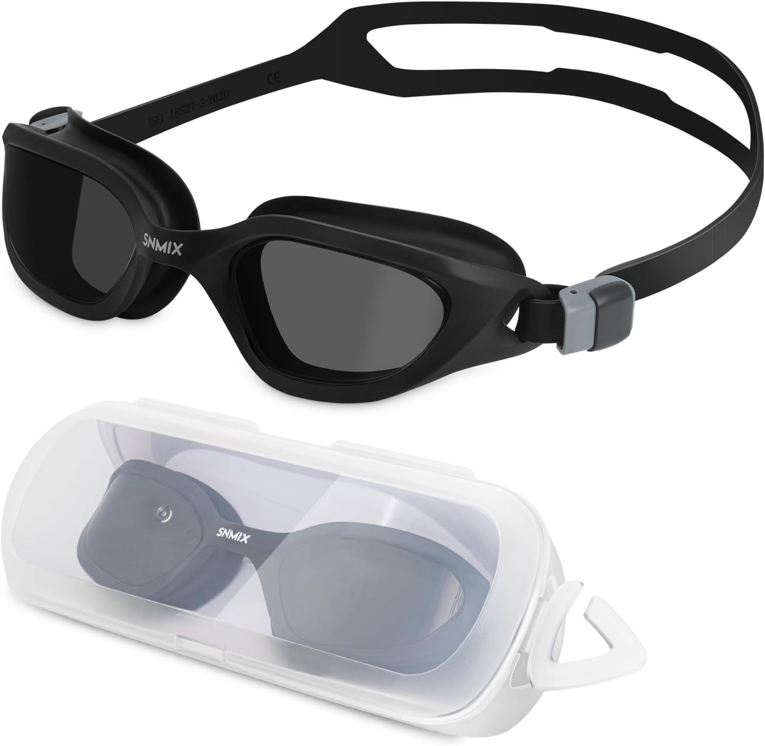 SNMIX Swimming Goggles - Wide Clear View Swim Goggles with Anti-fog And UV Prote...