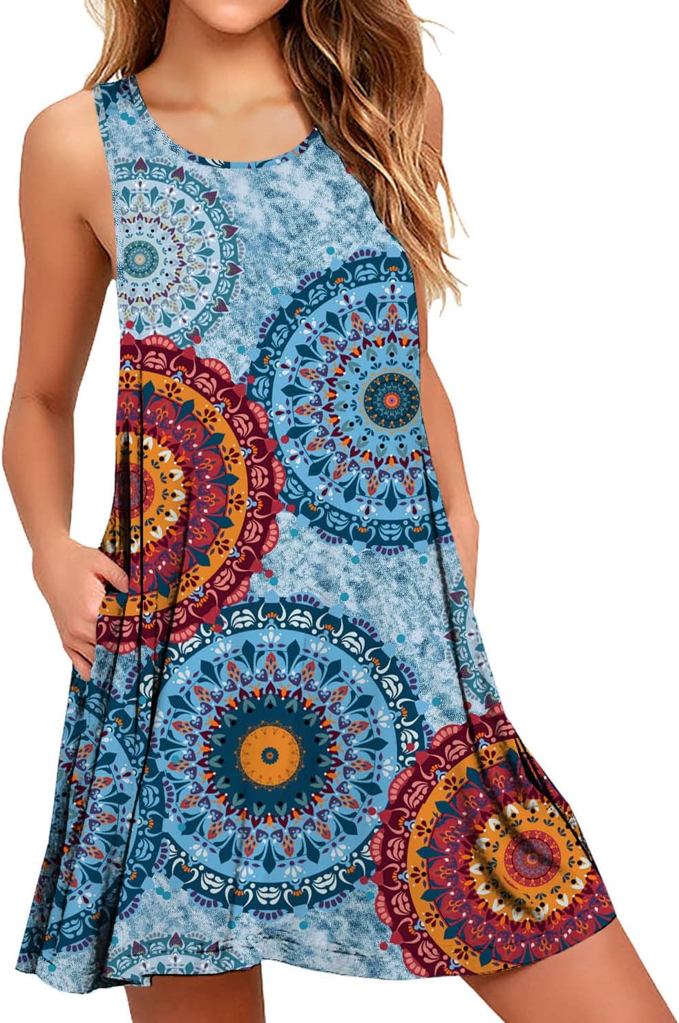 WEACZZY Women Summer Casual Swing T Shirt Dresses Beach Cover up Loose Dress 00...