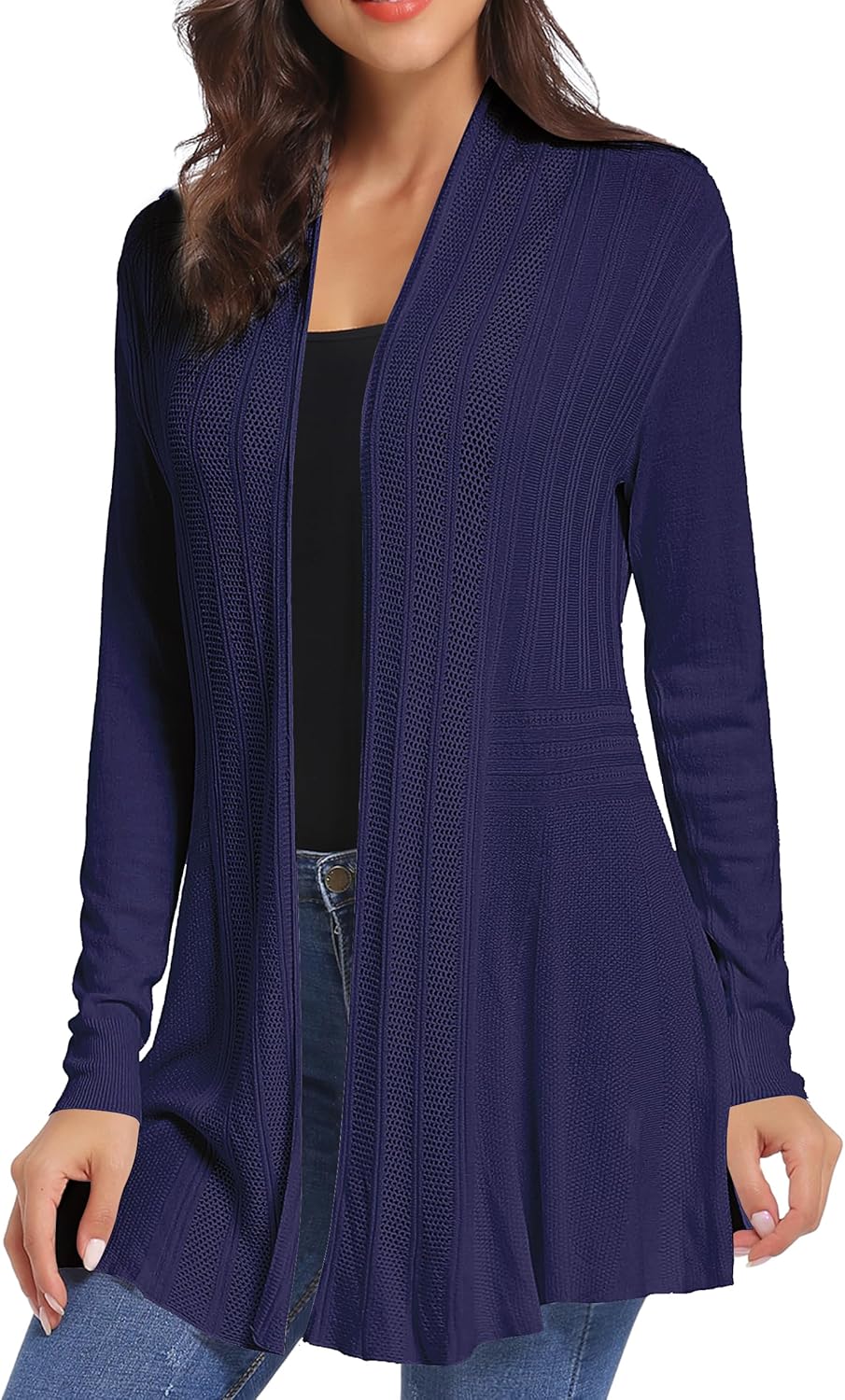 iClosam Women's Cardigans Knitted Open Front Long Sleeve Casual Lightweight Card...