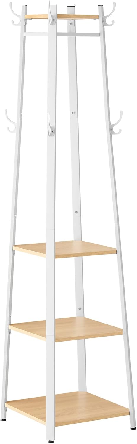 VASAGLE Coat Stand, Special Coat Rack with 8 Double Coat Hooks, Innovative Coat...