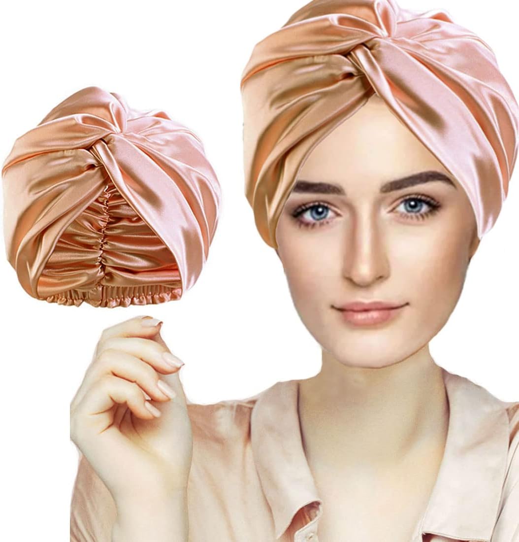 Silk Bonnet Hair Wrap, Special Imitation Silk Sleep Night Cap for Women Hair Car...