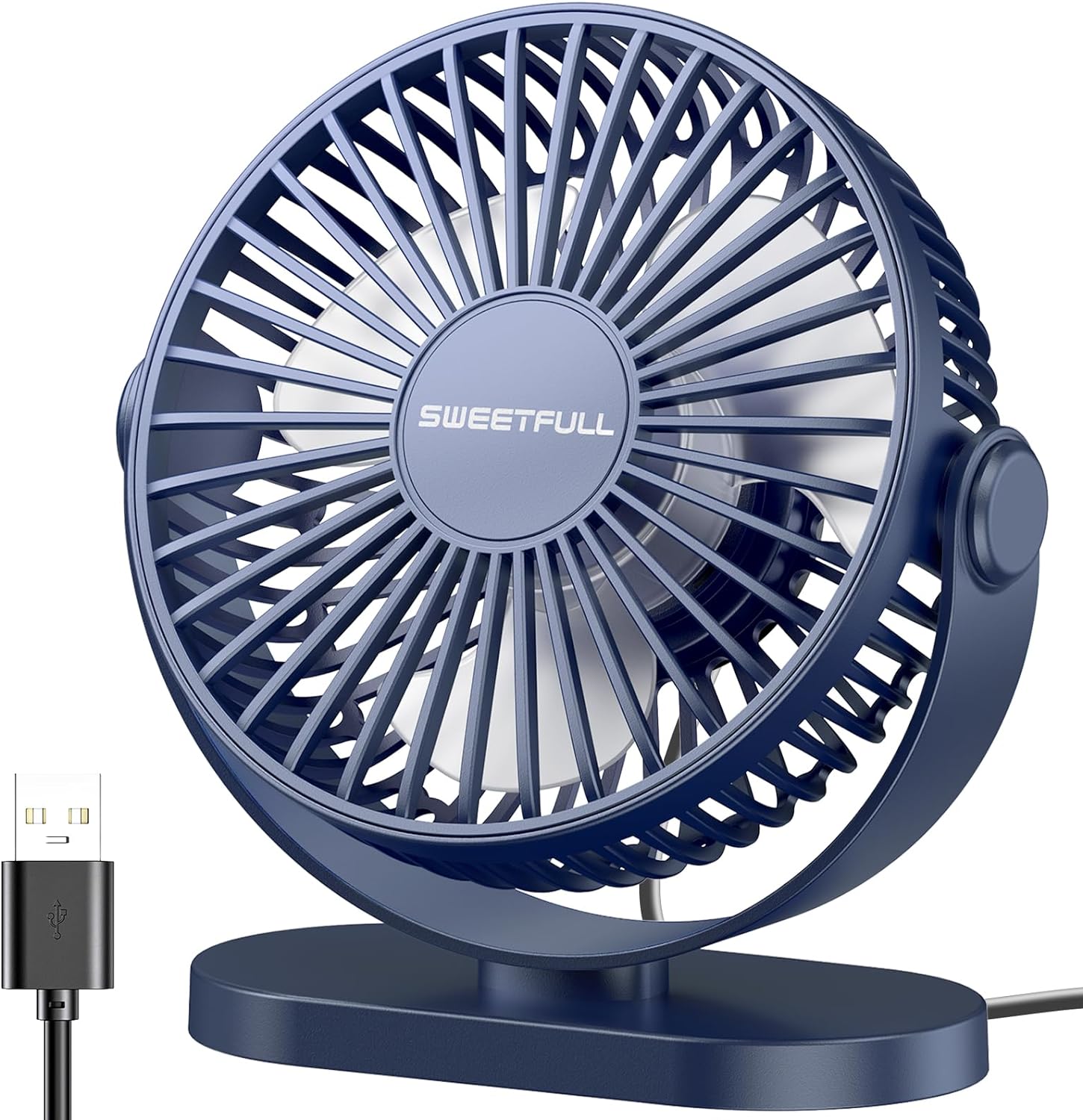 SWEETFULL USB Desk Fan, Special Small Quiet Portable Fan, Innovative Personal Fa...