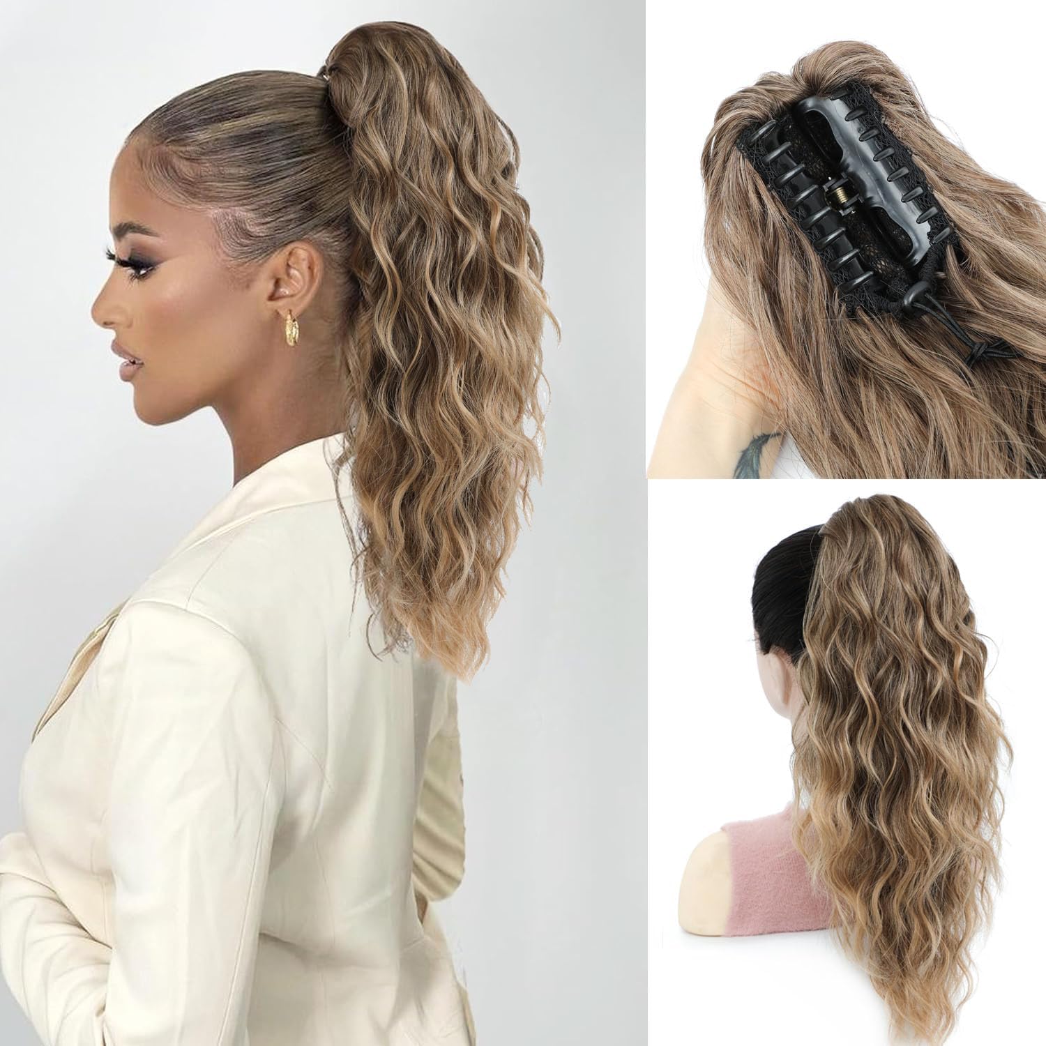 Fine Plus Ponytail Hair Extension, Special Claw Clip in Ponytail for Women, Inno...