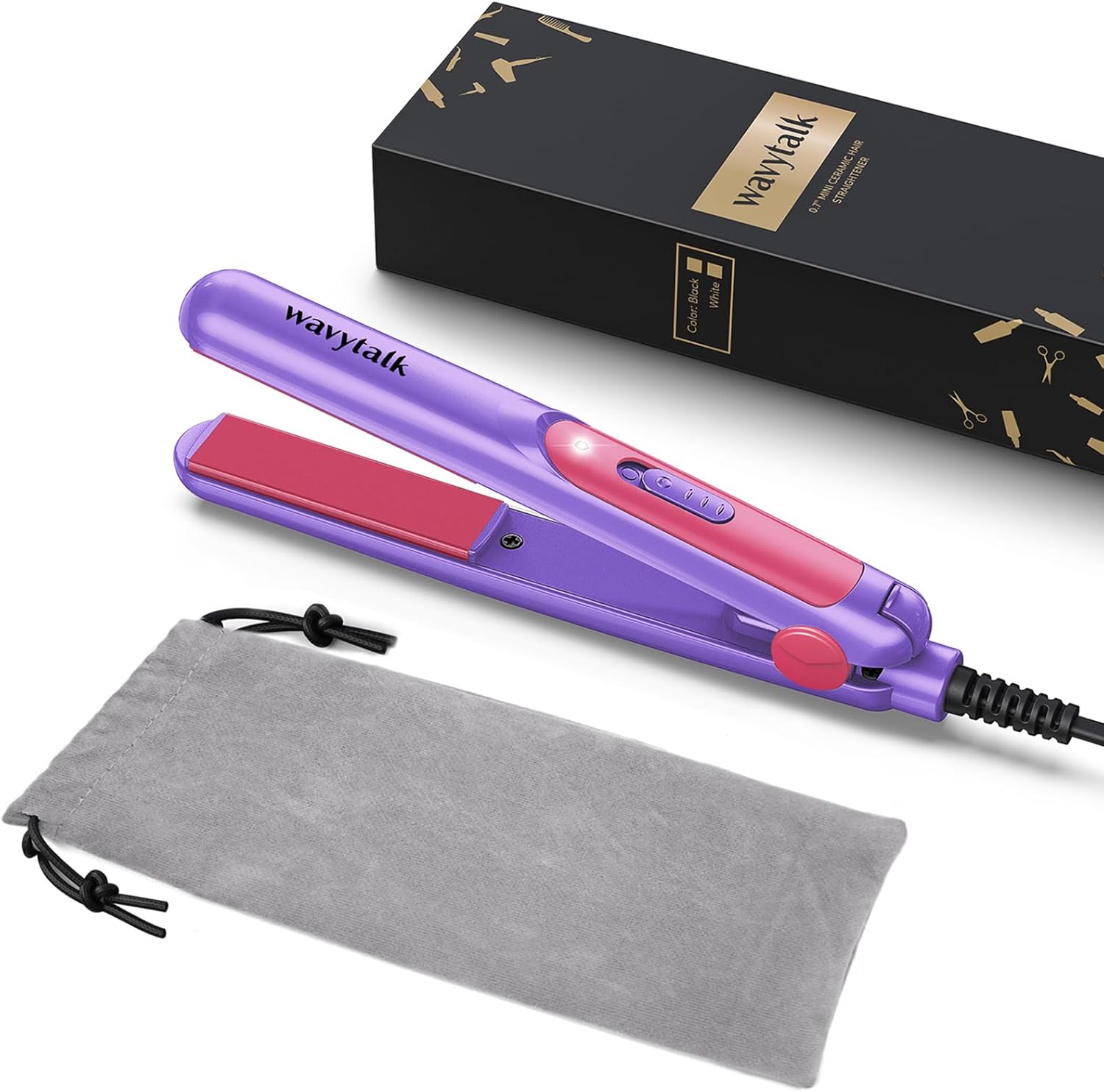 Wavytalk Mini Portable Flat Iron, 0.7 Inch Dual Voltage Flat Iron - Small Irons...