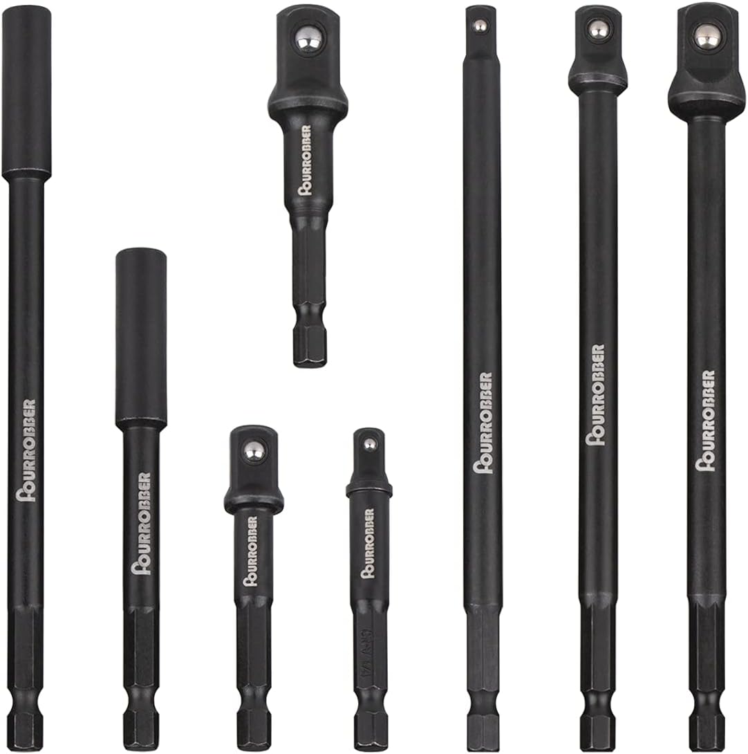 Fourrobber Impact Driver Socket Adapter Set, Special Magnetic Extension Bit Hold...