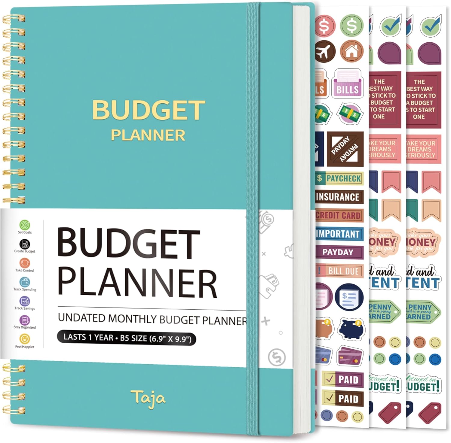 Budget Planner - Monthly Budget Book with Expense Tracker Notebook, Undated Bill...