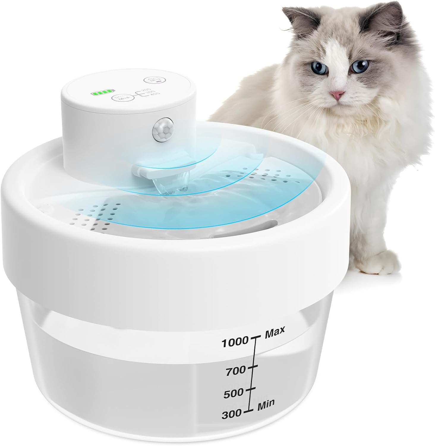 MASBRILL Cat Water Fountain, Special Wireless Cat Water Fountain, Affordable 1L...