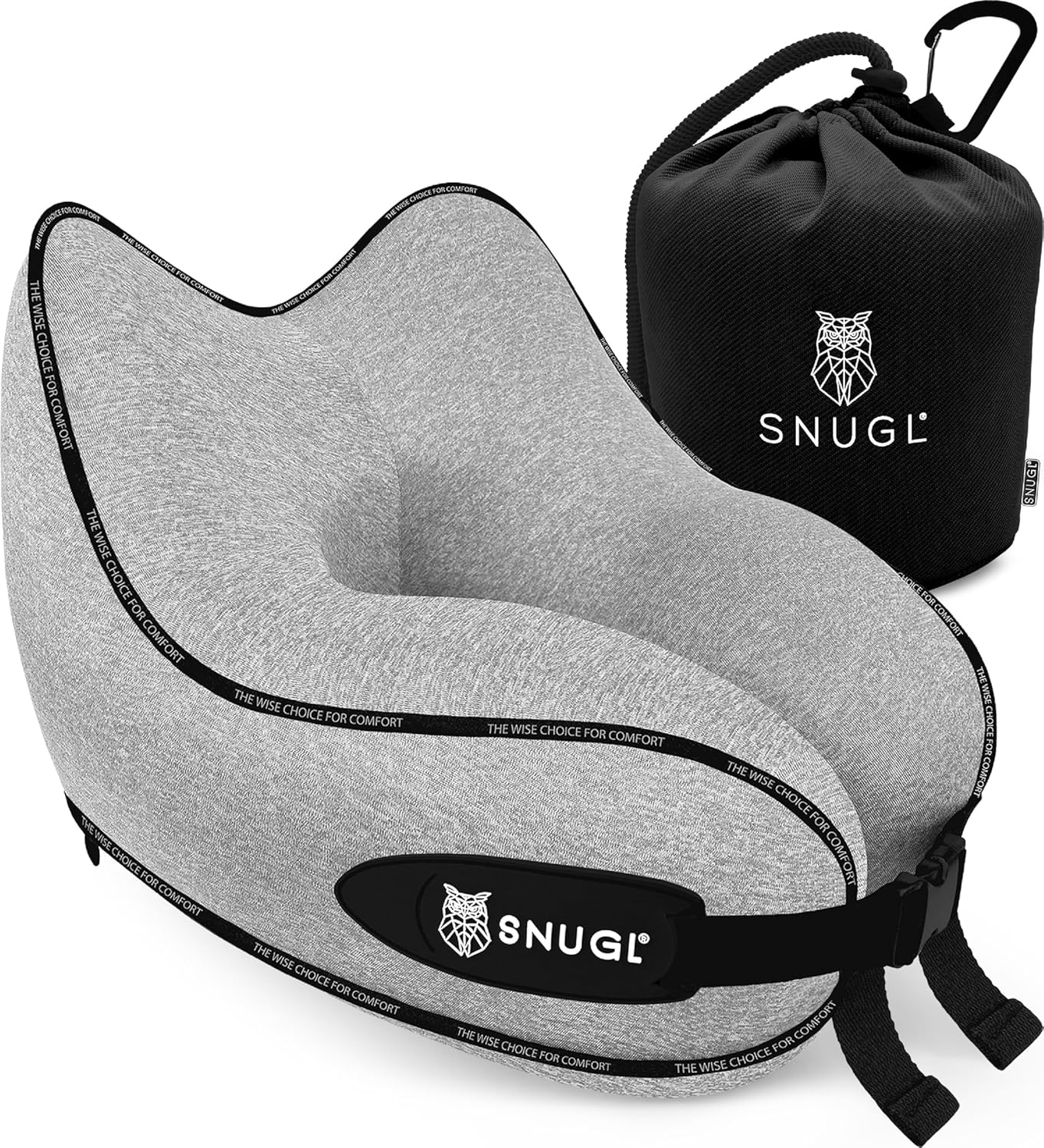SNUGL Travel Pillow - Memory Foam Neck Cushion - Flight Pillow | Support Neck Pi...