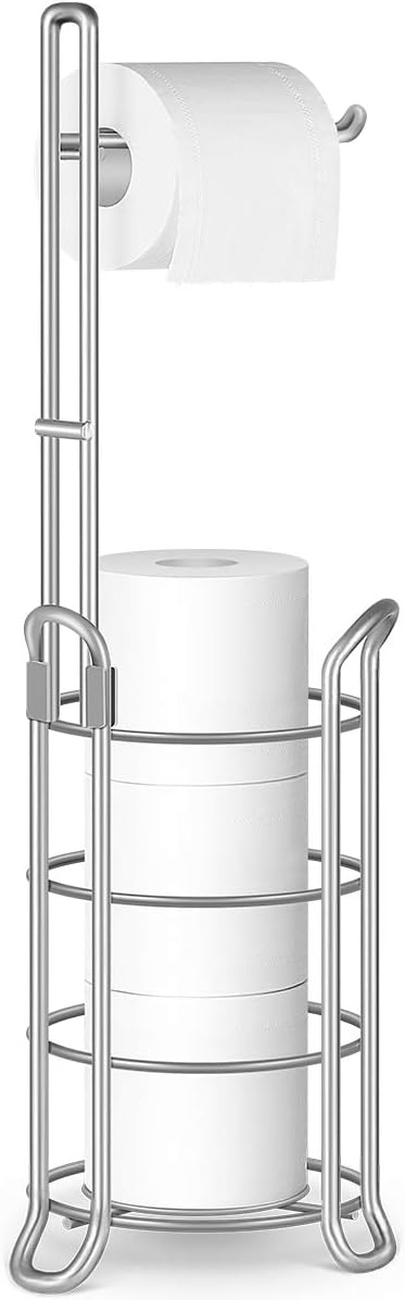 TomCare Toilet Paper Holder Toilet Paper Stand Free-Standing Toilet Tissue Paper...