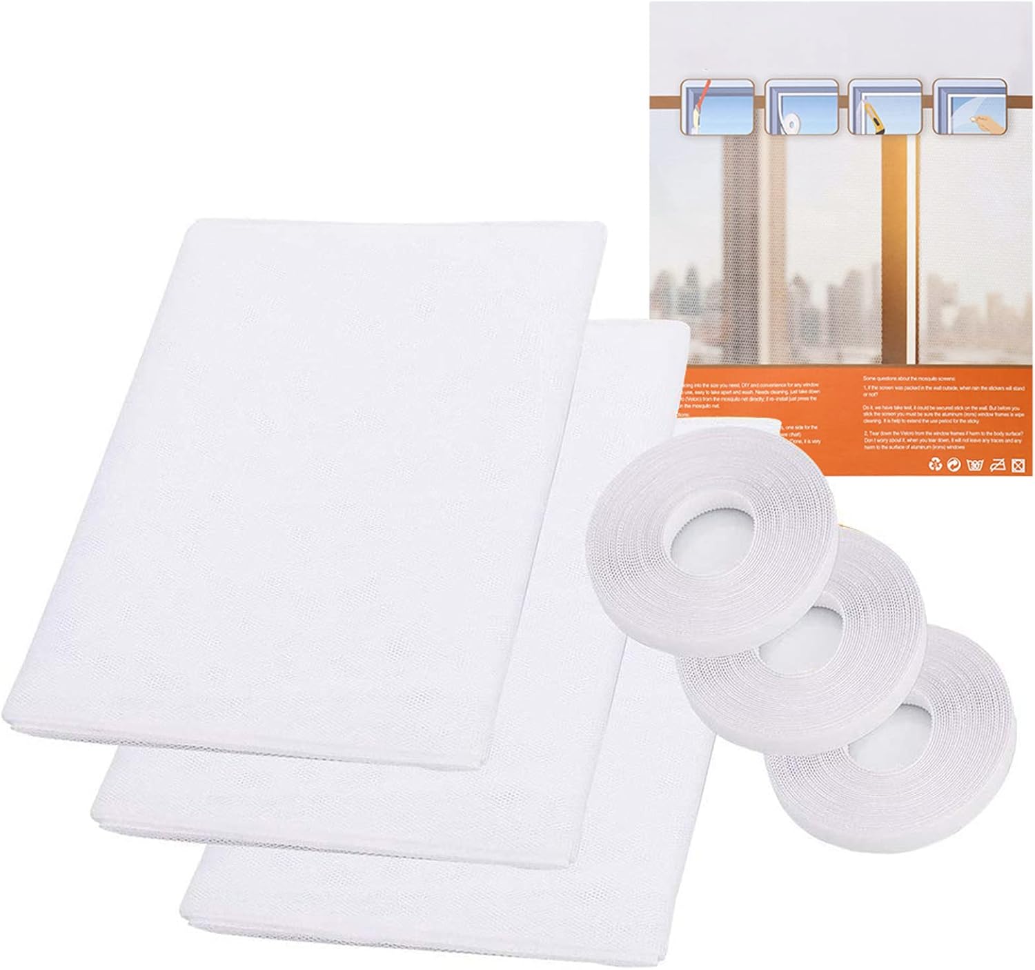 PHOGARY Mosquito Net for Windows, [Upgrade] 3 Fly Screens Window Mesh 1.3mx1.5m...