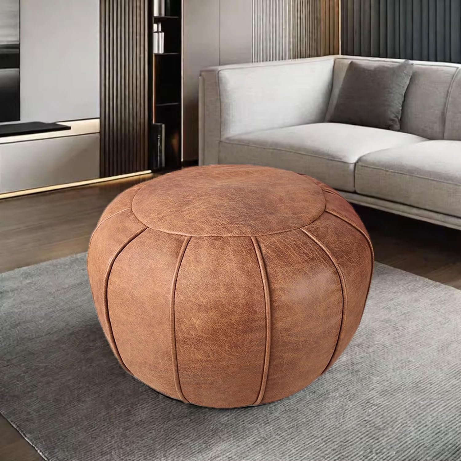 Unique Supersoft Handmade Pouffe, Perfect Faux Decor Pouf Ottoman Cover, Afforda...