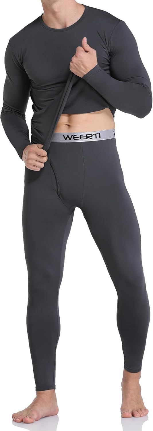 WEERTI Thermal Underwear for Men Long Johns with Fleece Lined, Base Layer Men Co...
