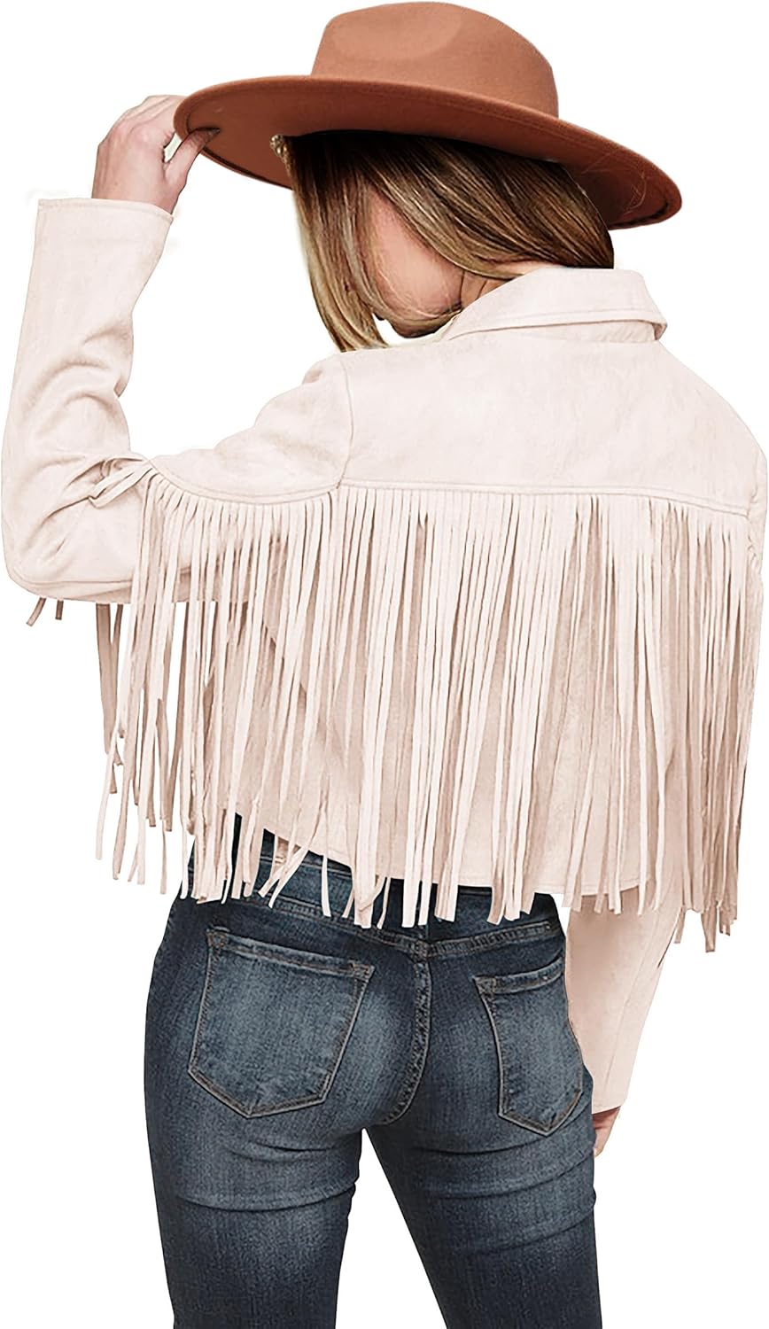 PRETTYGARDEN Women's Jacket, Fashionable Fringe Faux Suede Leather Jacket for 20...