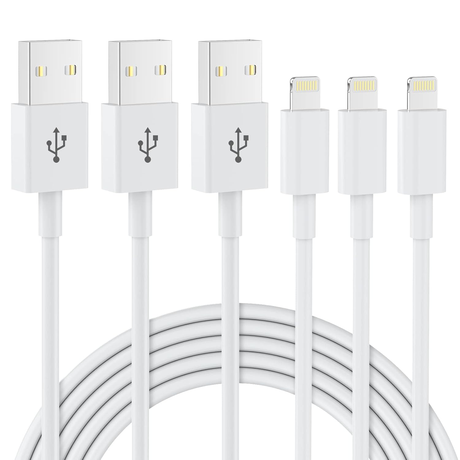 Nebite iPhone Charger Cable 3Pack 6FT/1.8M MFi Certified i phonefast Apple Charg...